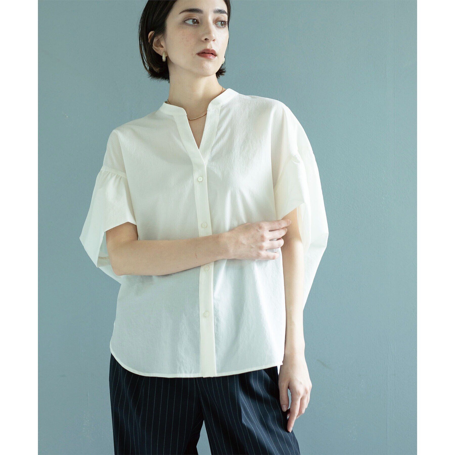 OPAQUE.CLIP「スキッパードルマンブラウス【洗濯機洗い可】」|シャツ・ブラウス|