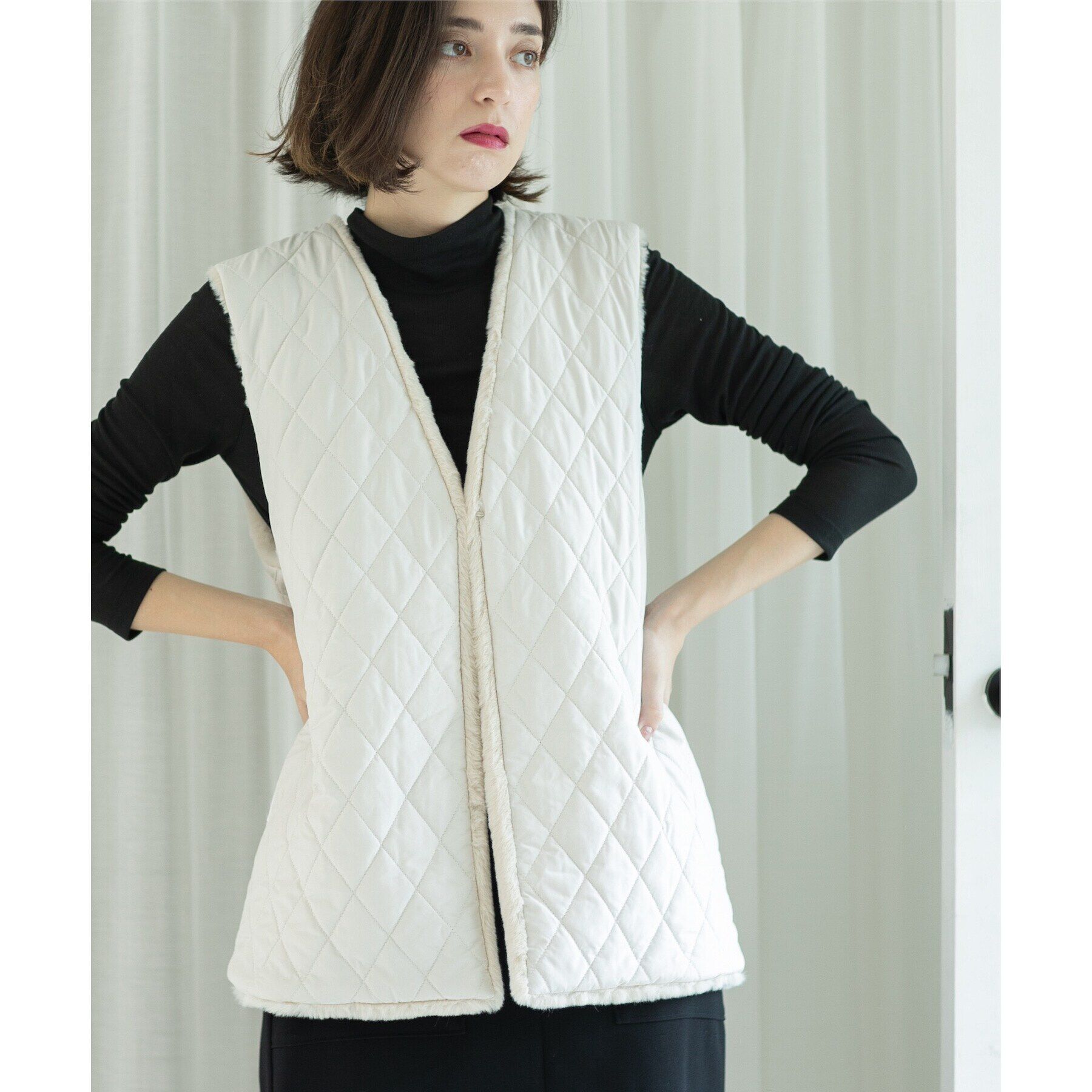 OPAQUE.CLIP「ファーベスト付き マルチWAYマウンテンパーカー【洗濯機洗い可／撥水加工／花粉対応】」|ブルゾン・スタジャン|