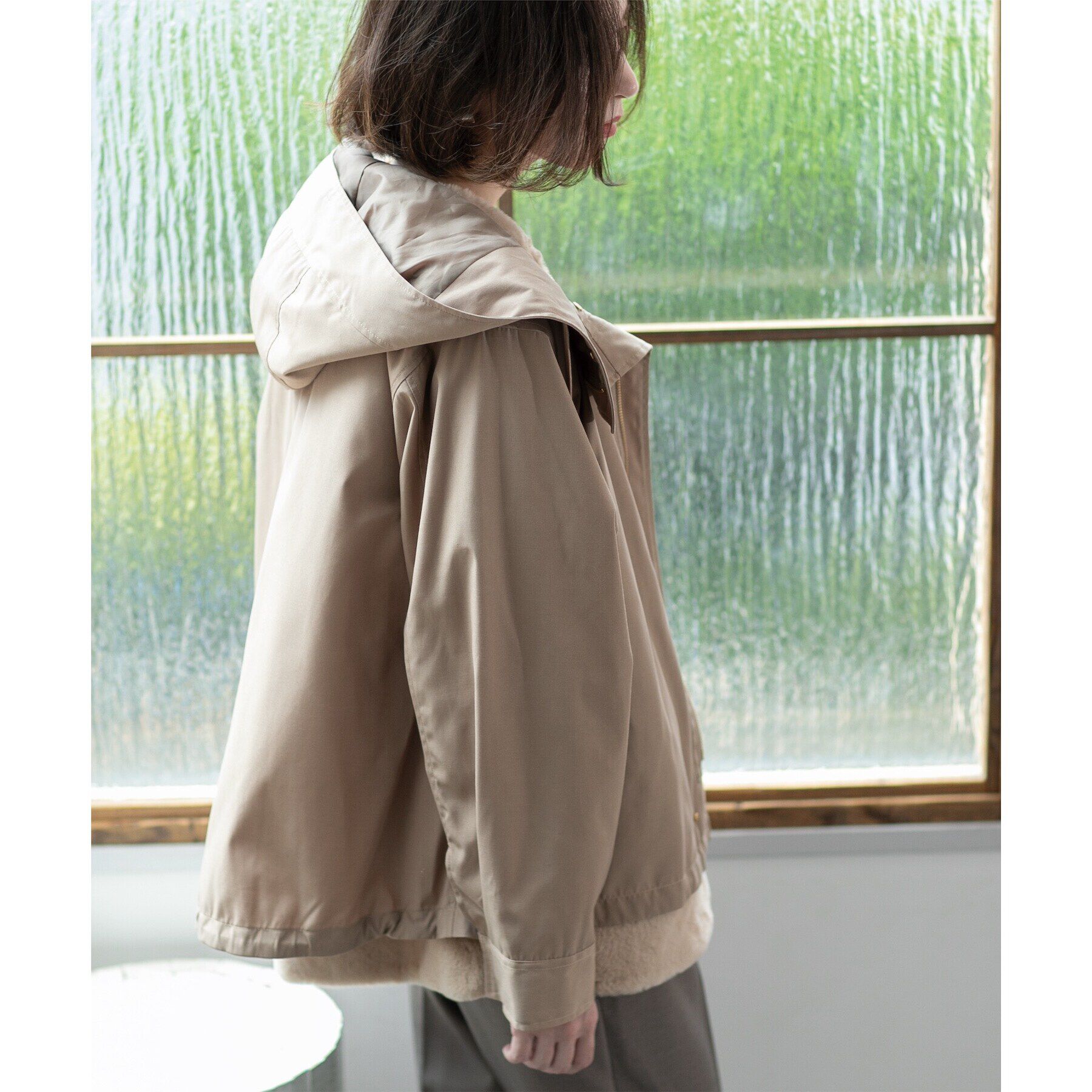 OPAQUE.CLIP「ファーベスト付き マルチWAYマウンテンパーカー【洗濯機洗い可／撥水加工／花粉対応】」|ブルゾン・スタジャン|