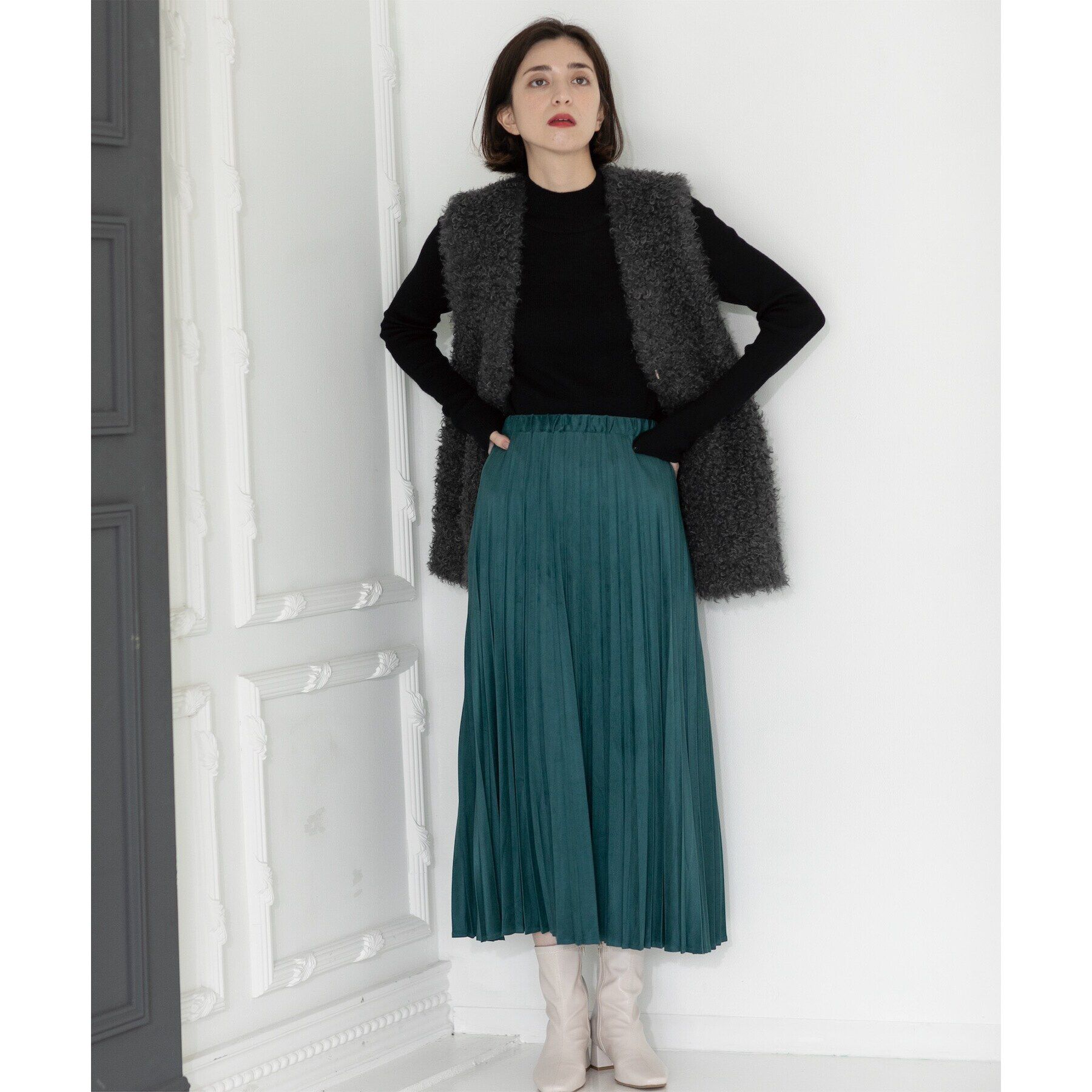 OPAQUE.CLIP「カーリーフェイクファーベスト【洗濯機洗い可】」|ベスト・ジレ|