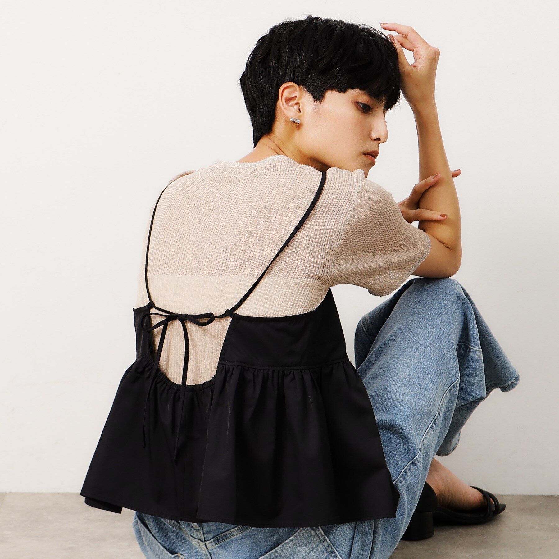 OPAQUE.CLIP「ペプラムキャミブラウス／セットアップ対応【洗濯機洗い可】」|シャツ・ブラウス|