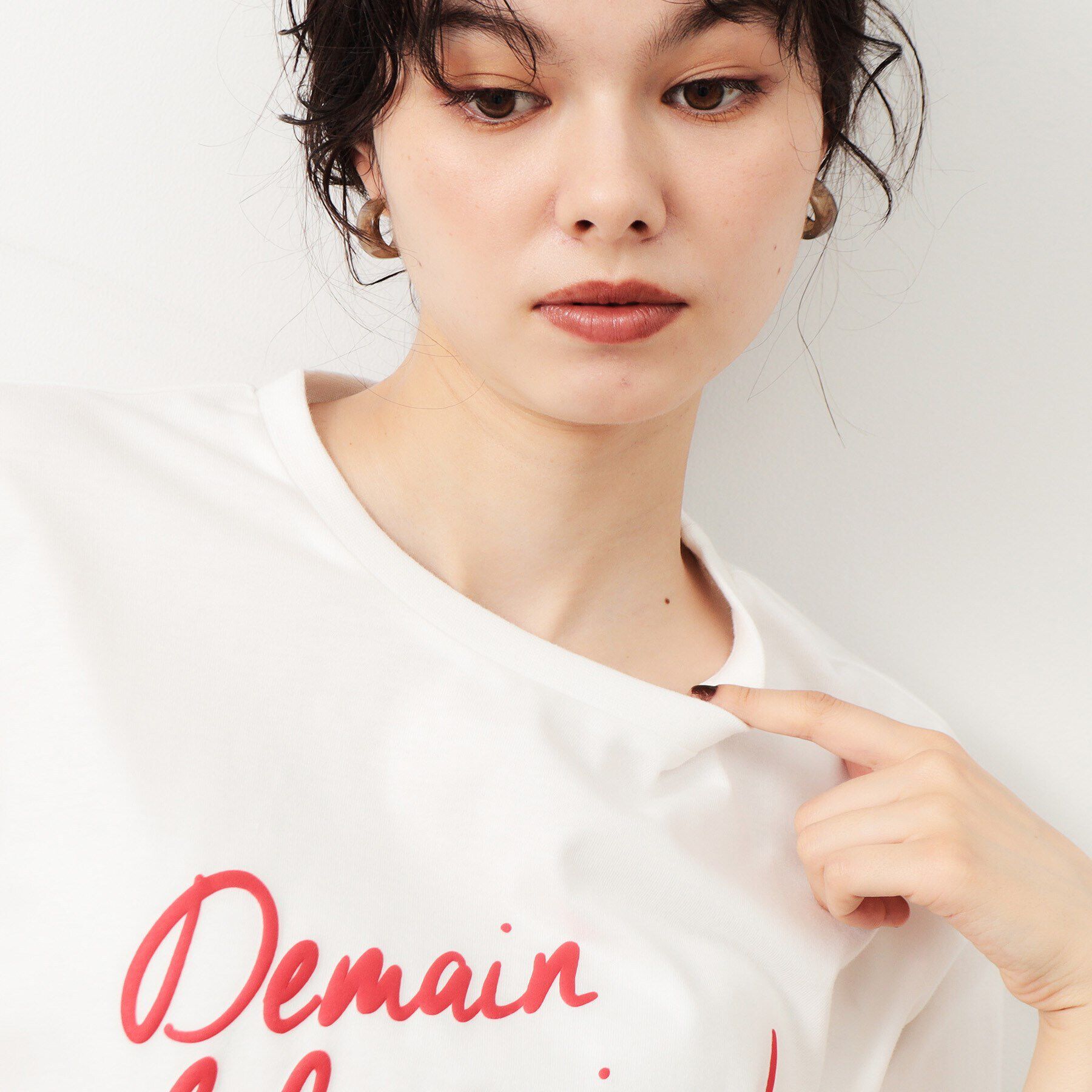 OPAQUE.CLIP「リラクシープリントロゴTシャツ【洗濯機洗い可】」|Tシャツ・カットソー|