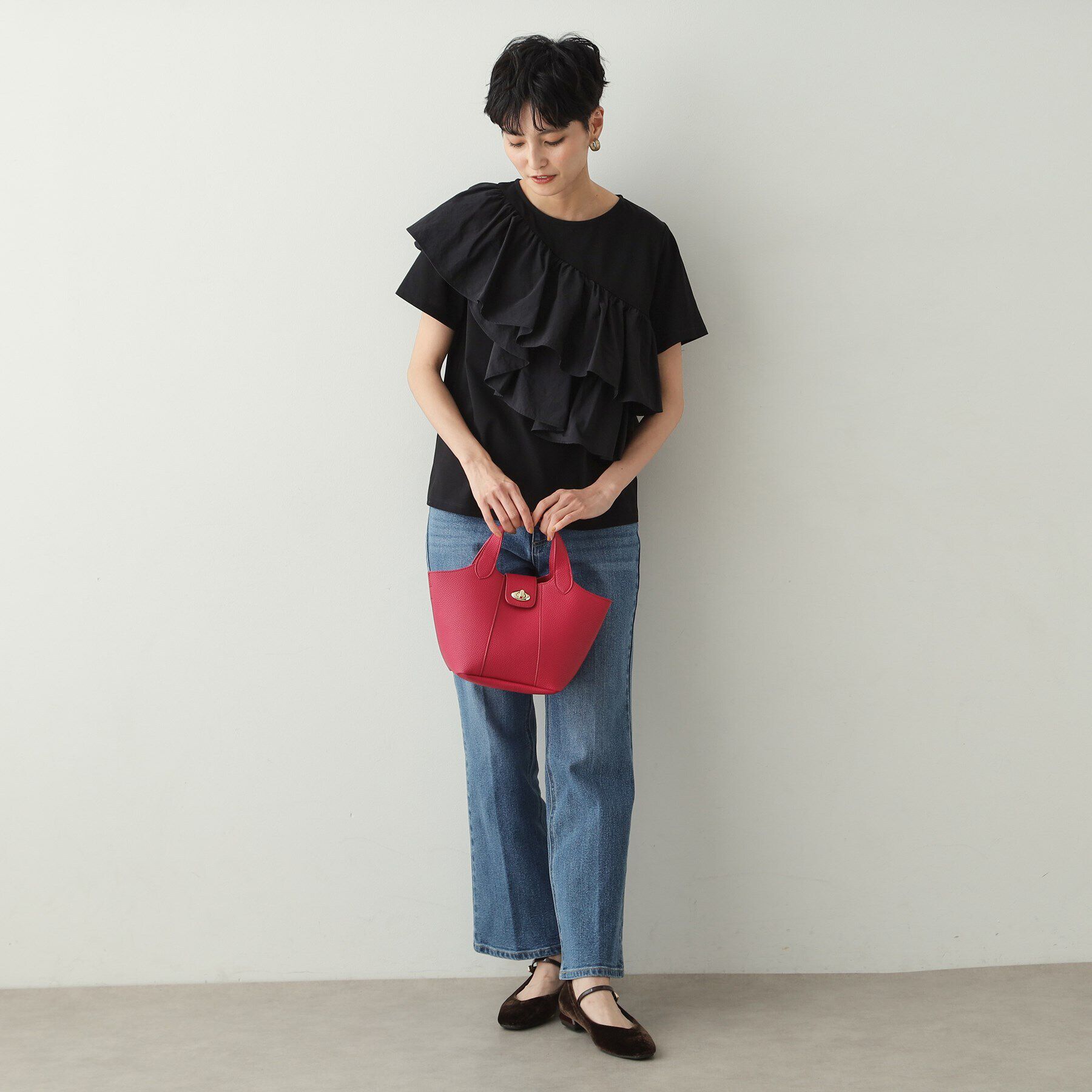 OPAQUE.CLIP「2段フリルカットソー【洗濯機洗い可】」|Tシャツ・カットソー|