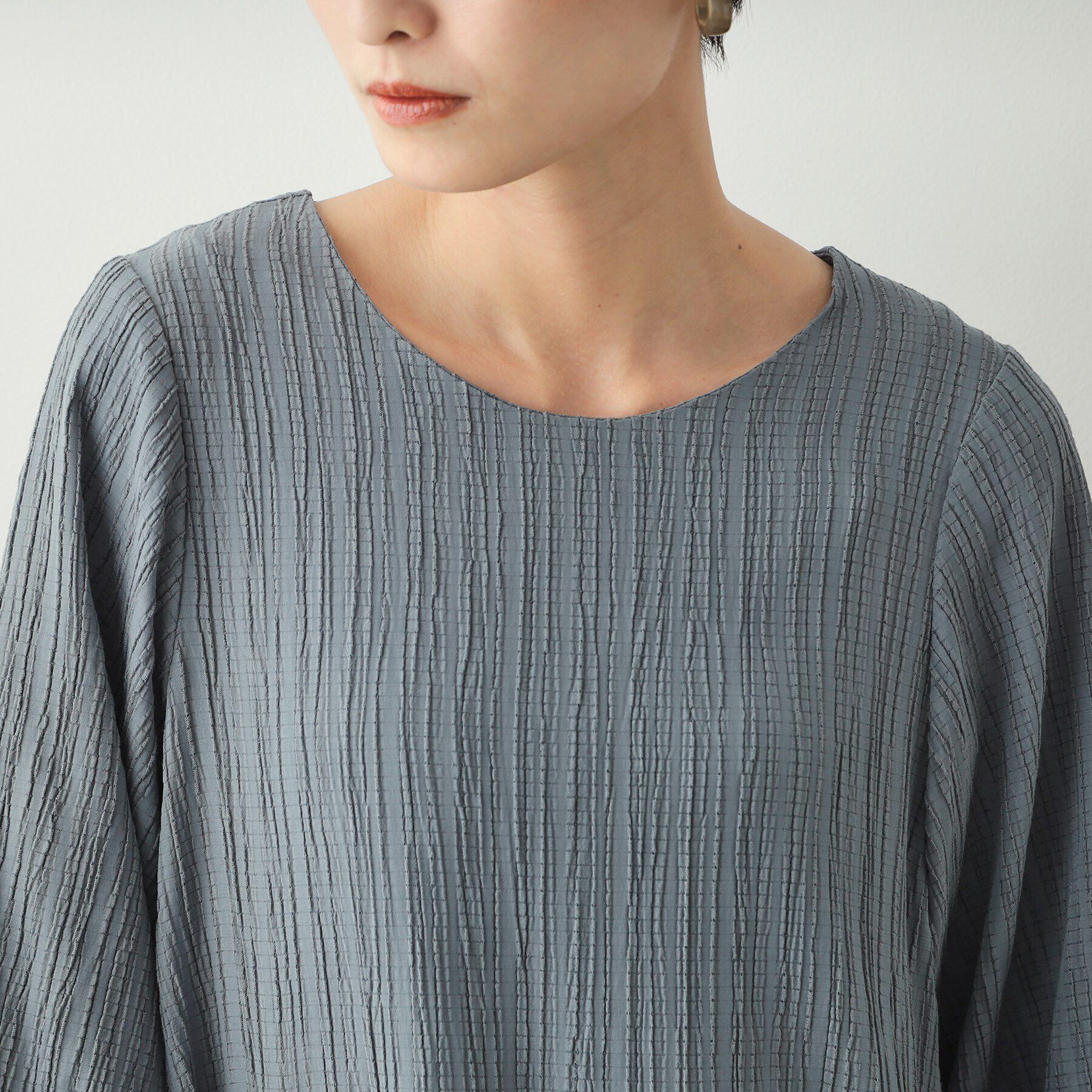 OPAQUE.CLIP「ジャカードペプラムブラウス【洗濯機洗い可】」|シャツ・ブラウス|