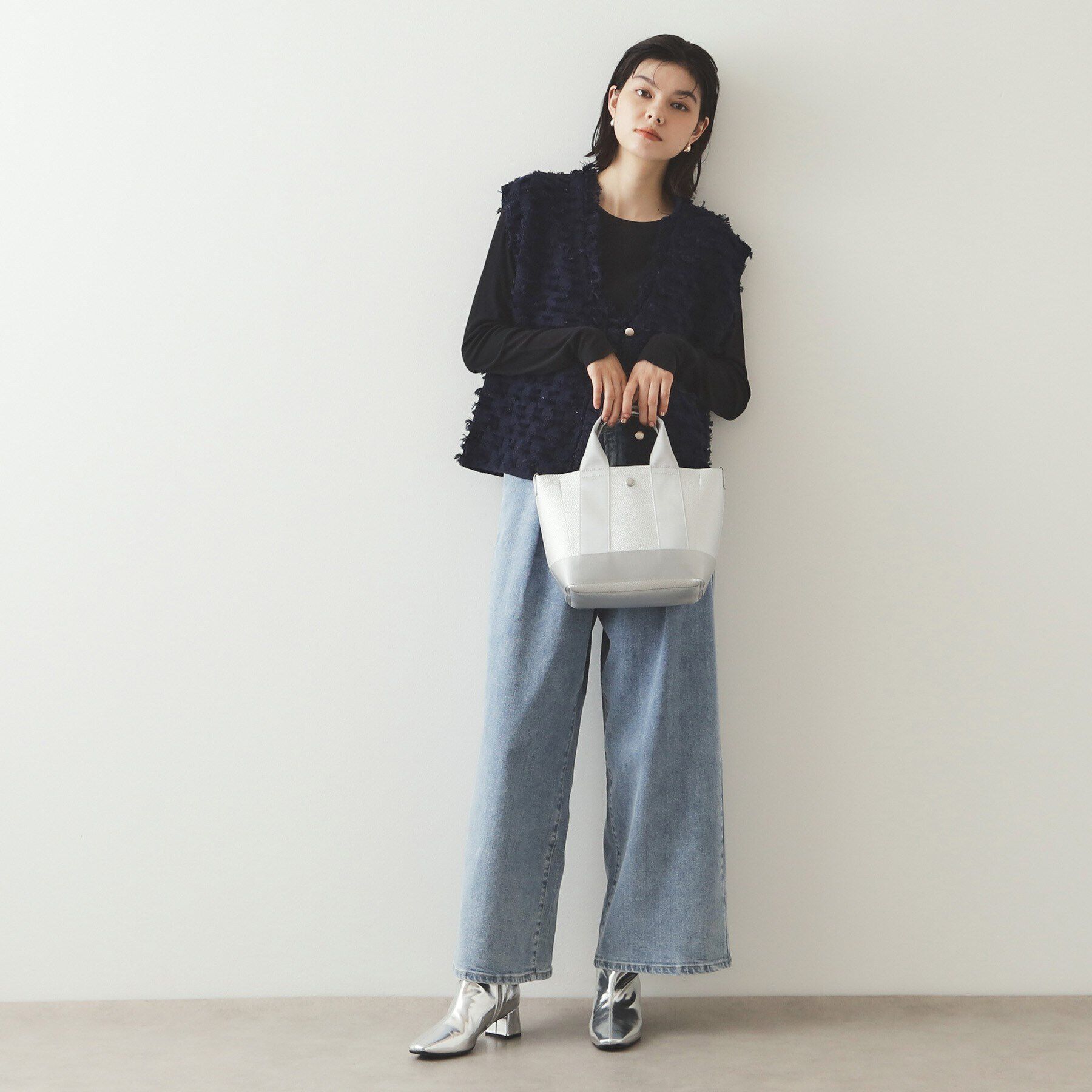 OPAQUE.CLIP「【2WAY】シュリンク合皮コンビミドルショルダーバッグ」|ショルダー・メッセンジャー|