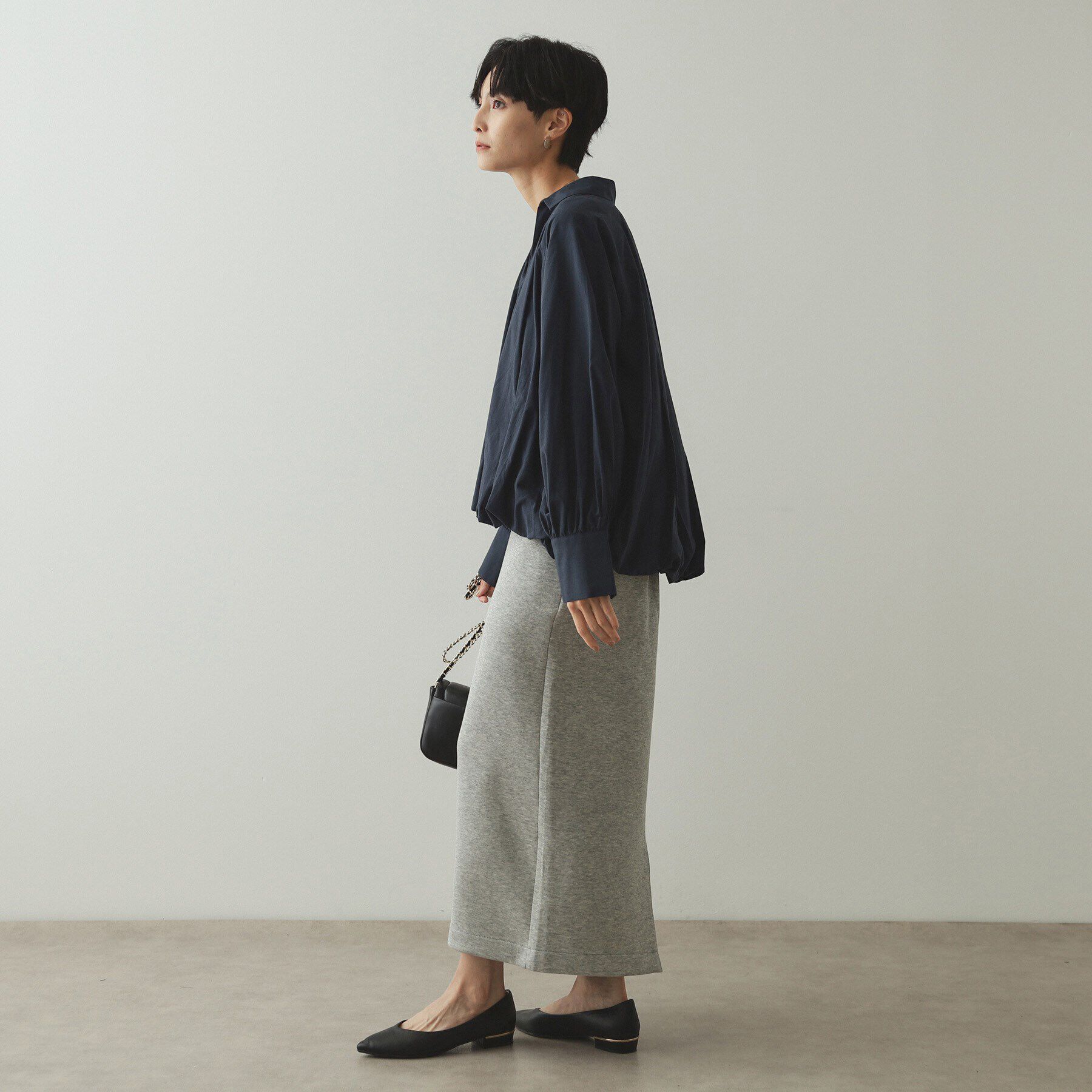 OPAQUE.CLIP「裾バルーンスキッパーシャツ【洗濯機洗い可】」|シャツ・ブラウス|