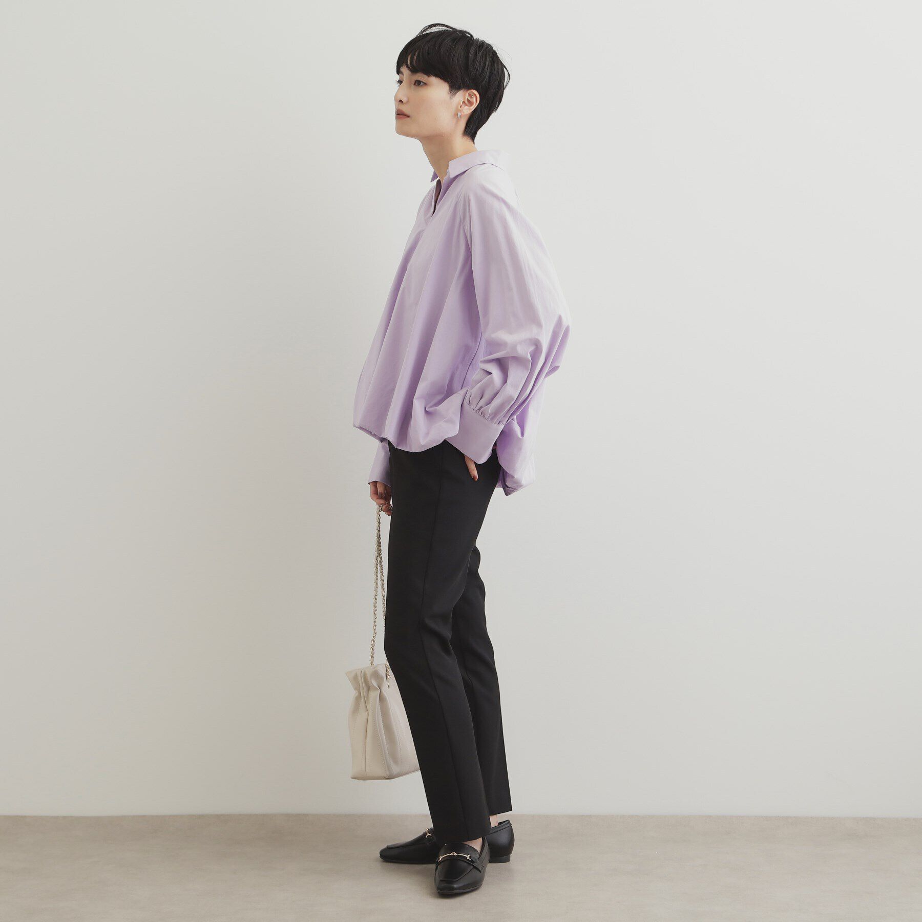 OPAQUE.CLIP「裾バルーンスキッパーシャツ【洗濯機洗い可】」|シャツ・ブラウス|