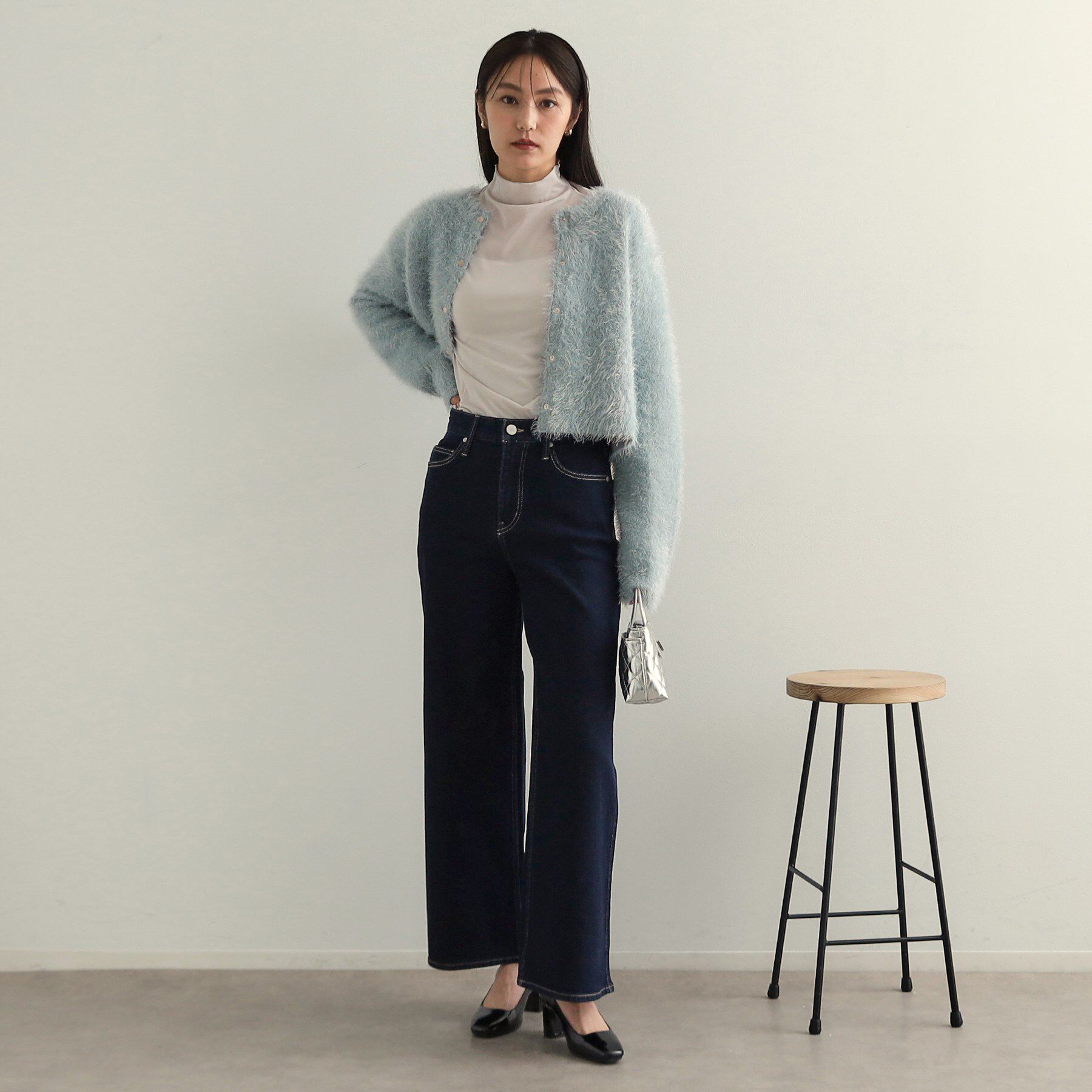 OPAQUE.CLIP「《6color》シャギーニットショートカーディガン【洗濯機洗い可】」|カーディガン|