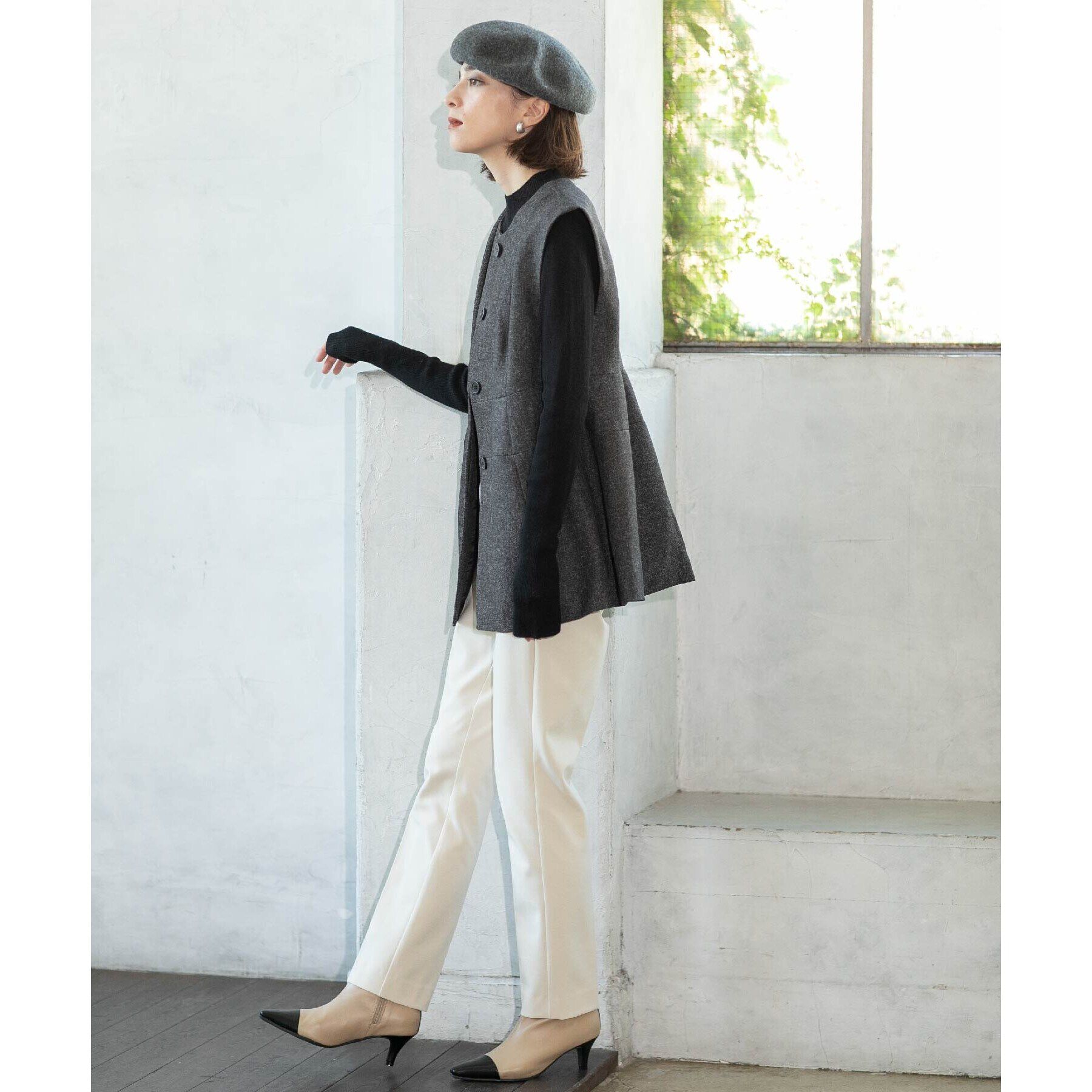 OPAQUE.CLIP「《SS-LLsize》着丈が選べる！裏起毛ストレッチスティックパンツ【蓄熱素材/洗濯機洗い可】」|その他|