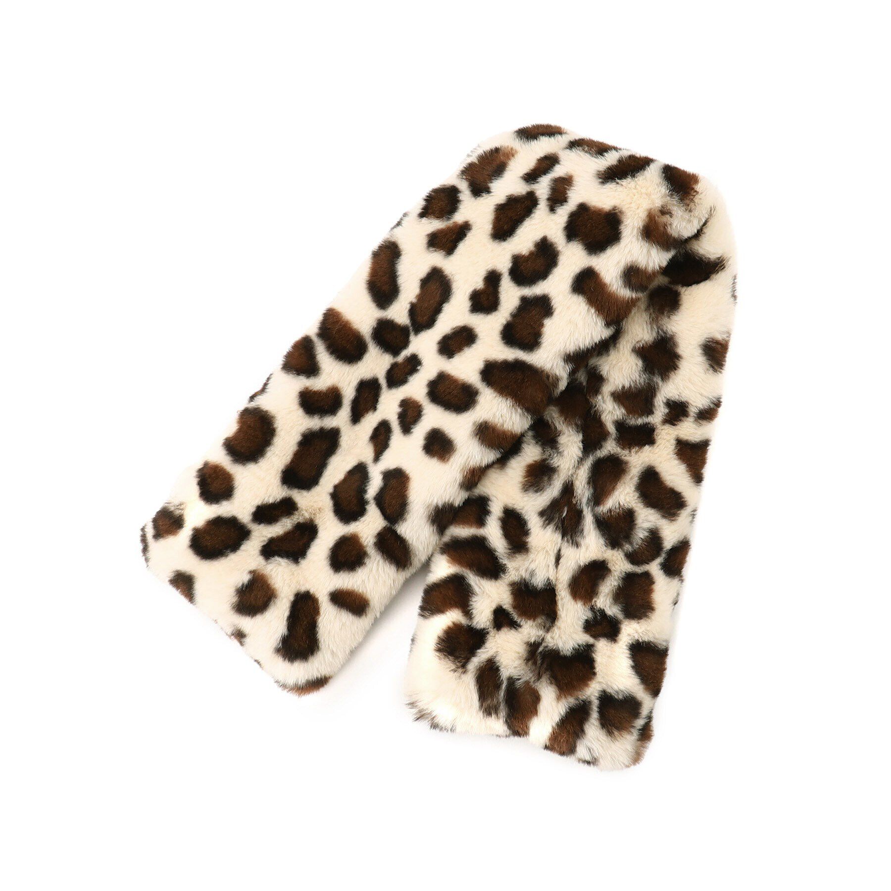 OPAQUE.CLIP「【マグネット仕様】レオパード柄フェイクファーミニティペット」|ストール|