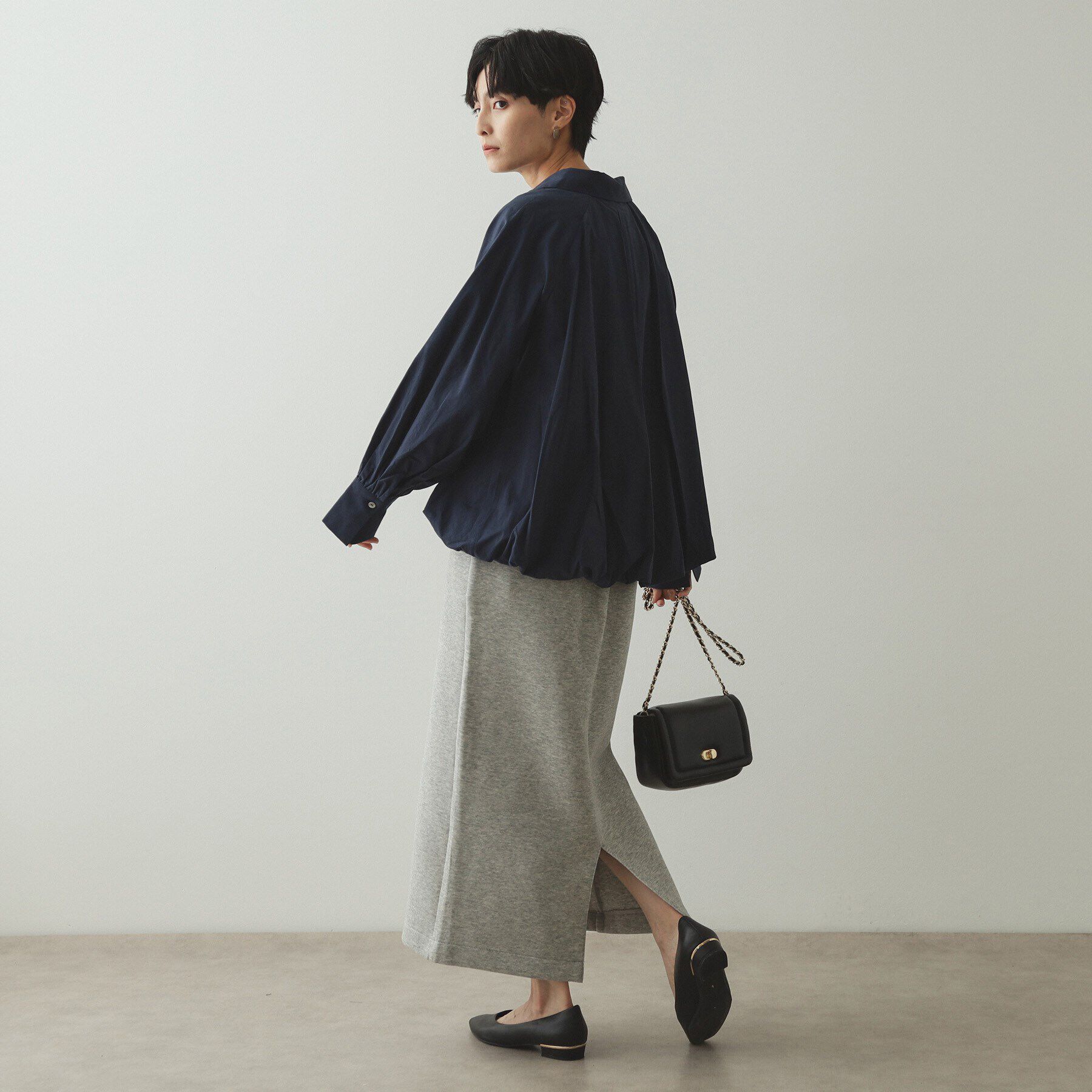 OPAQUE.CLIP「イージーナロースカート/セットアップ対応【洗濯機洗い可】」|スカート|