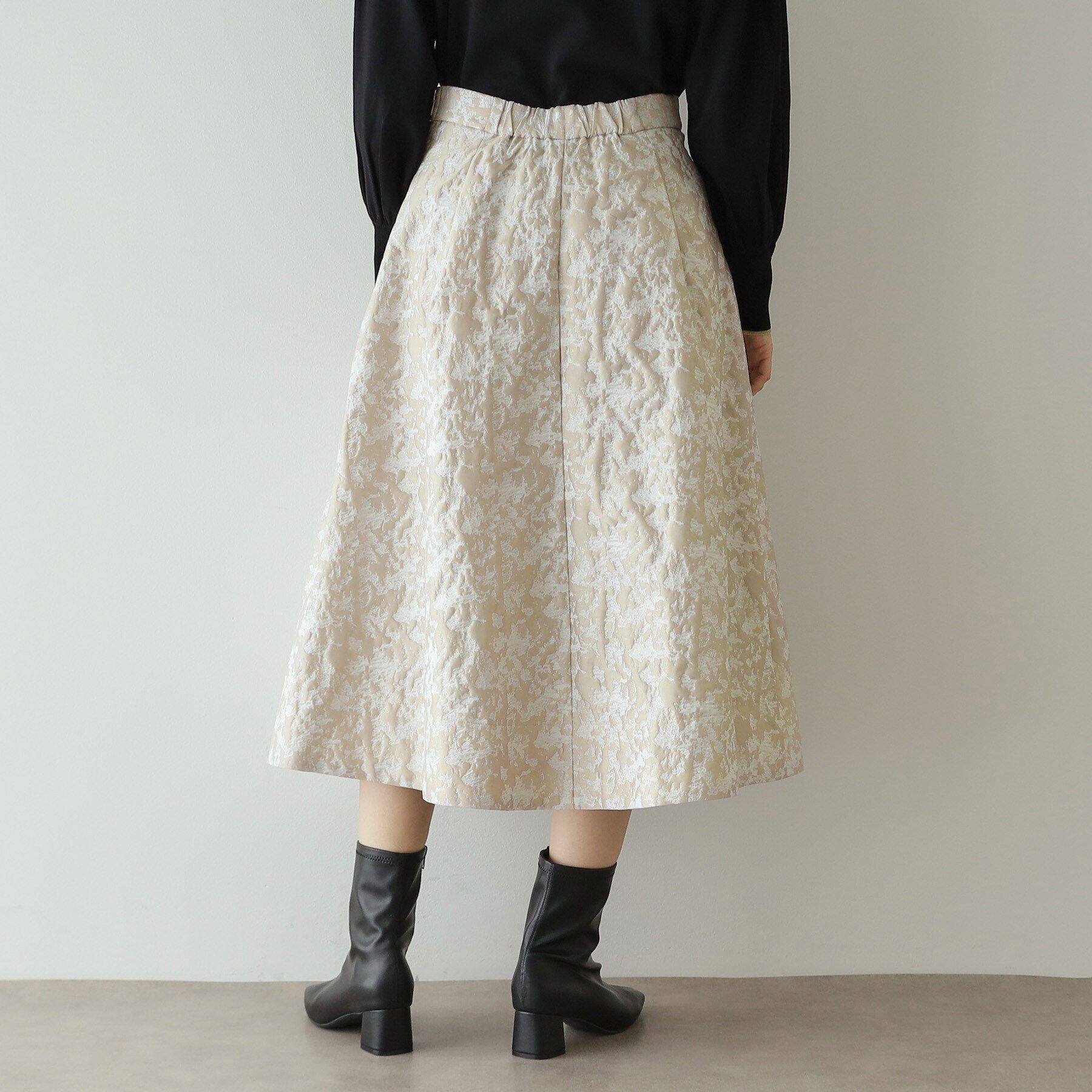 OPAQUE.CLIP「ジャカードフレアスカート【洗濯機洗い可】」|スカート|