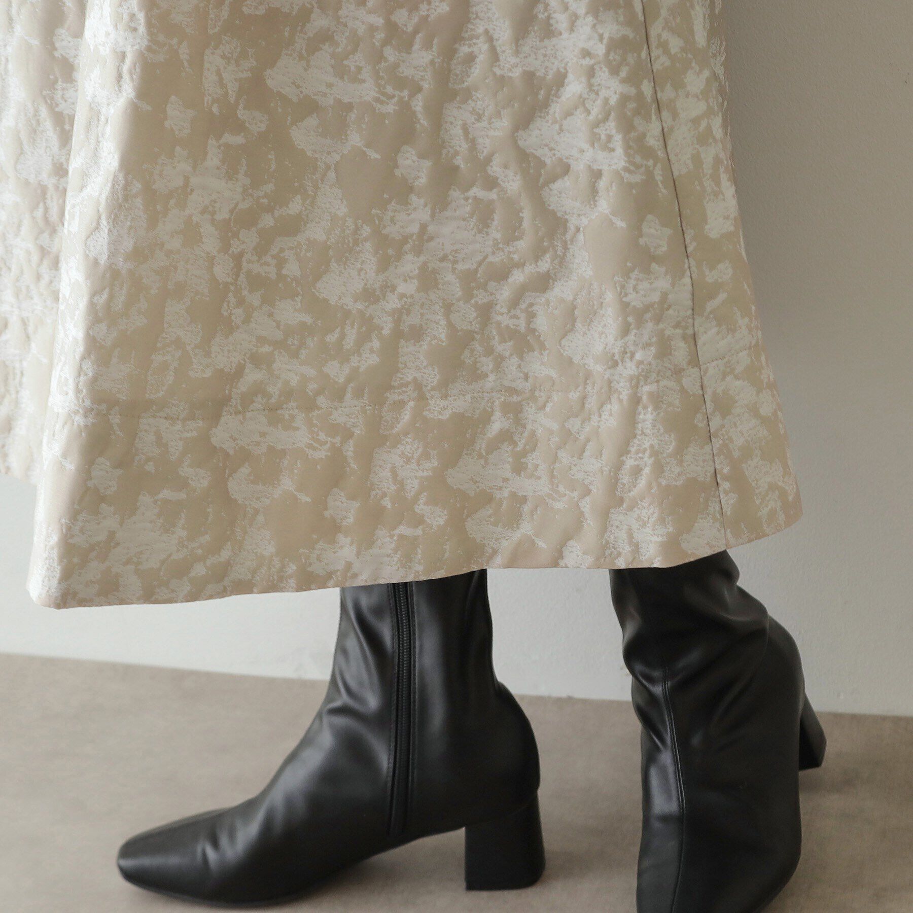 OPAQUE.CLIP「ジャカードフレアスカート【洗濯機洗い可】」|スカート|