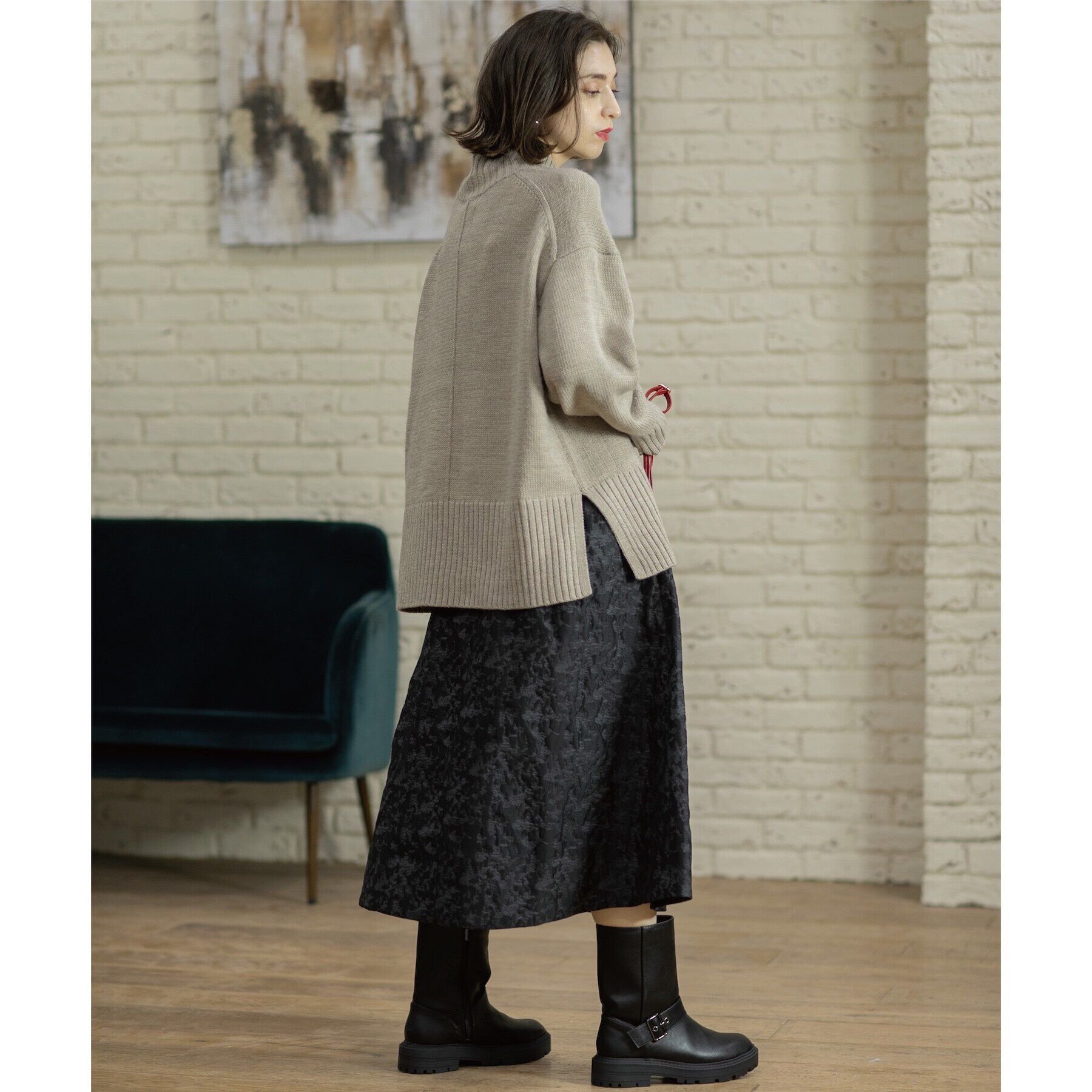 OPAQUE.CLIP「《10color/S-LLsize》ハイネックミドルゲージニット【洗濯機洗い可】」|ニット・セーター|