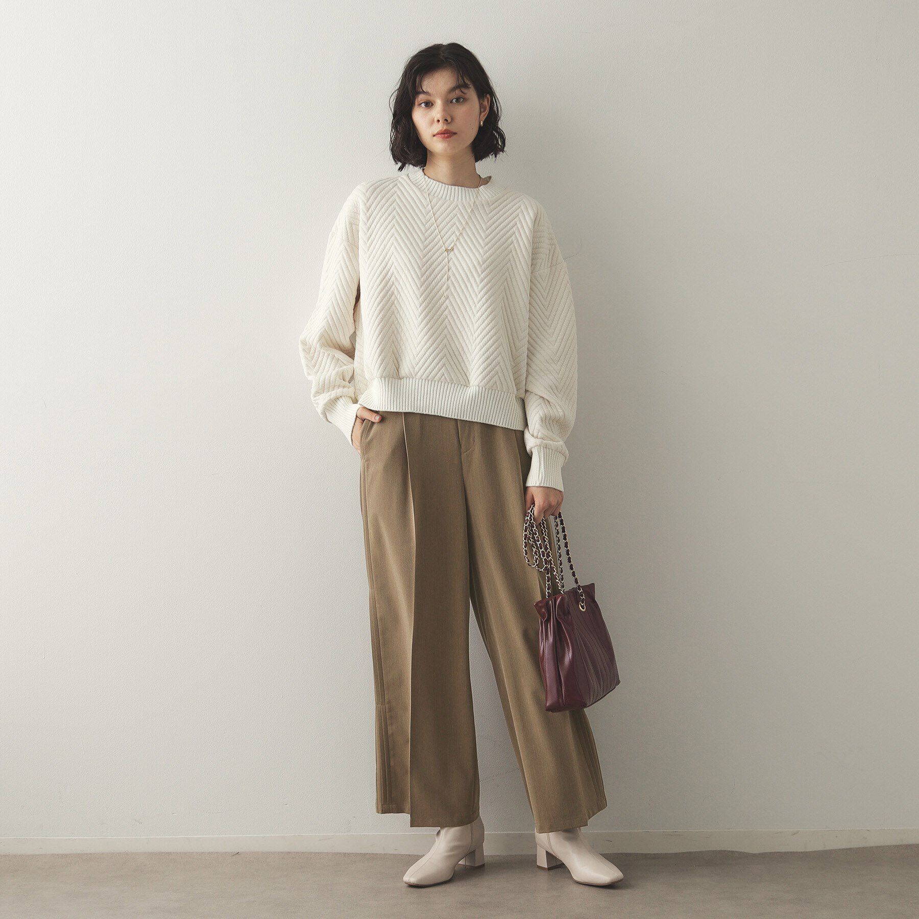 OPAQUE.CLIP「サイドタックワイドパンツ【洗濯機洗い可】」|その他|