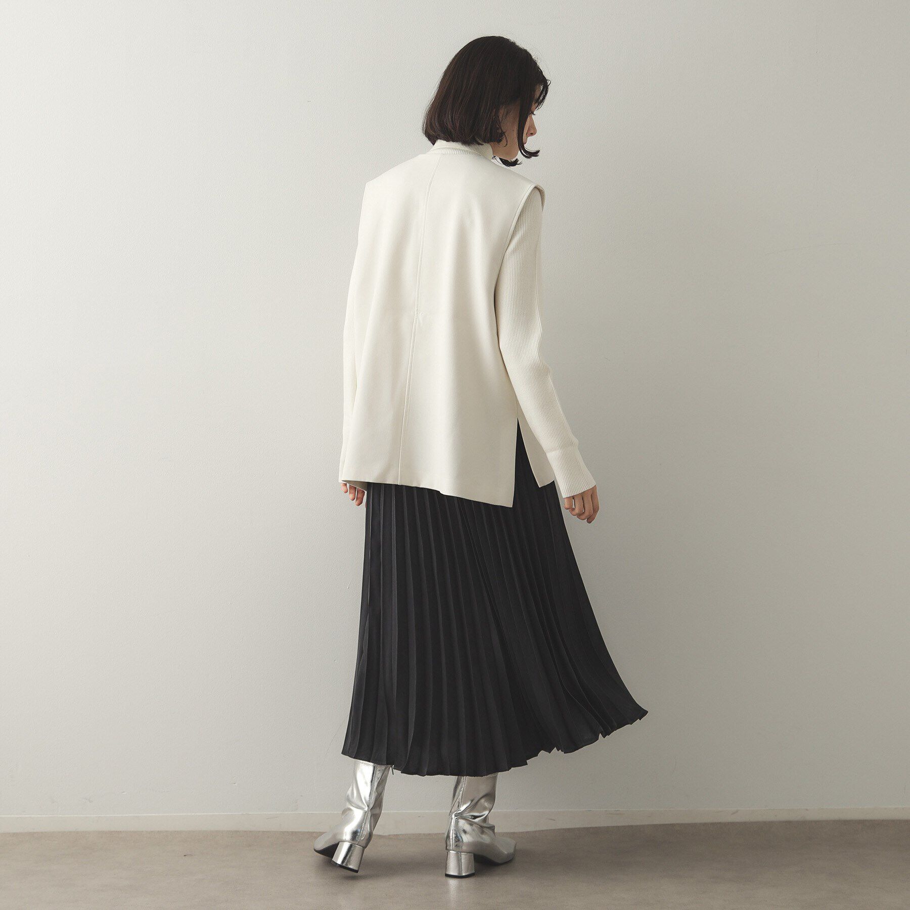 OPAQUE.CLIP「サテンプリーツスカート【洗濯機洗い可】」|スカート|