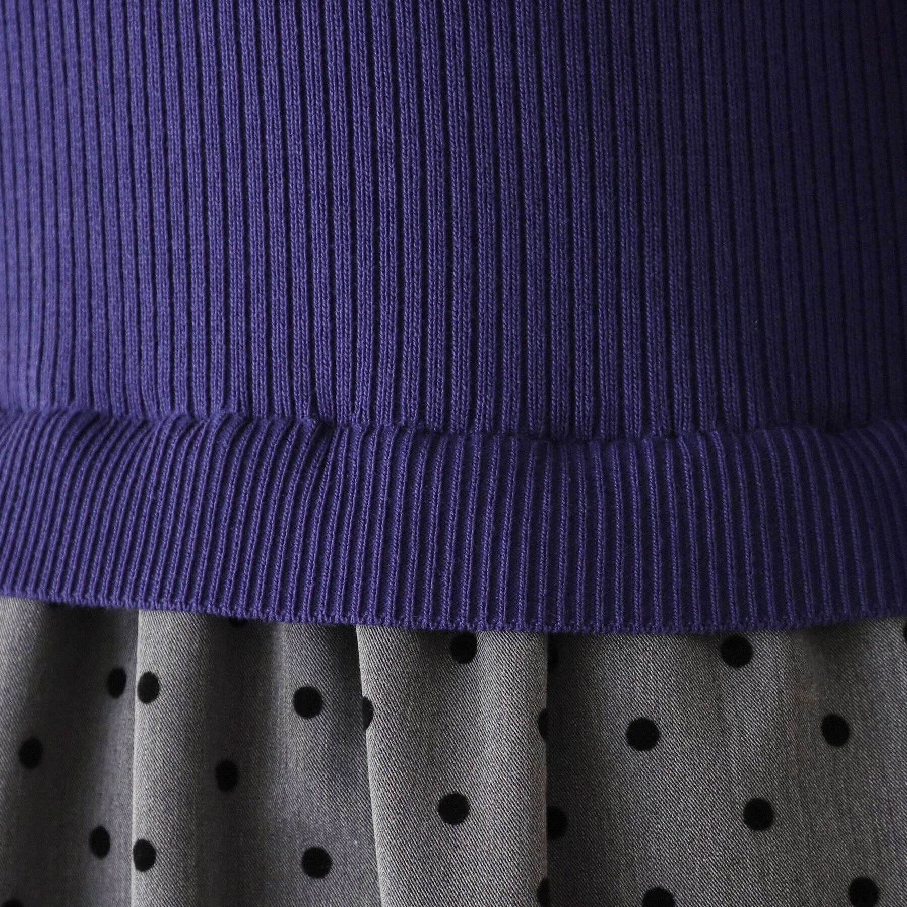 OPAQUE.CLIP「ニット&times;ドット柄 ドッキングニットワンピース」|ワンピース|