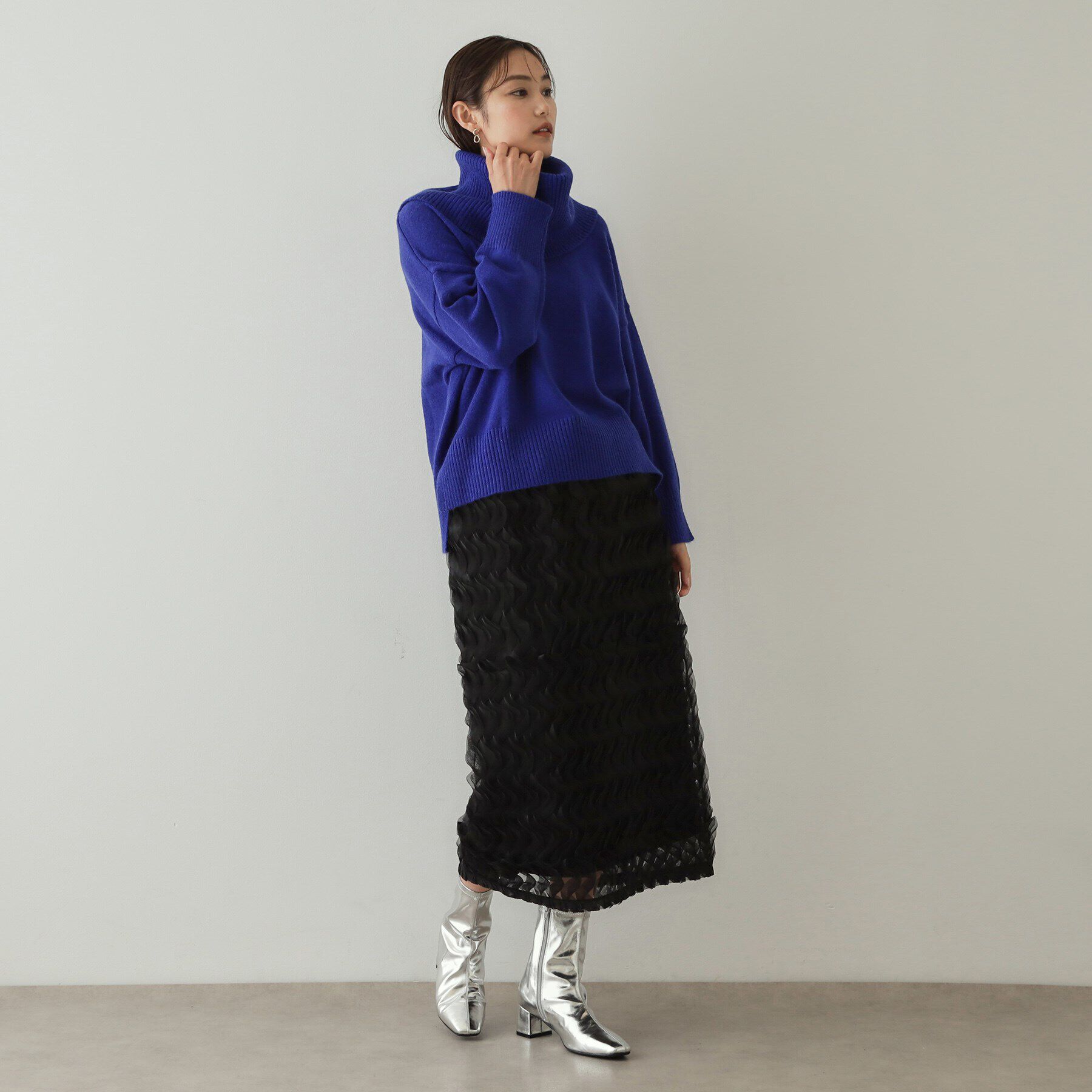 OPAQUE.CLIP「チュールフリルナロースカート【洗える】」|スカート|