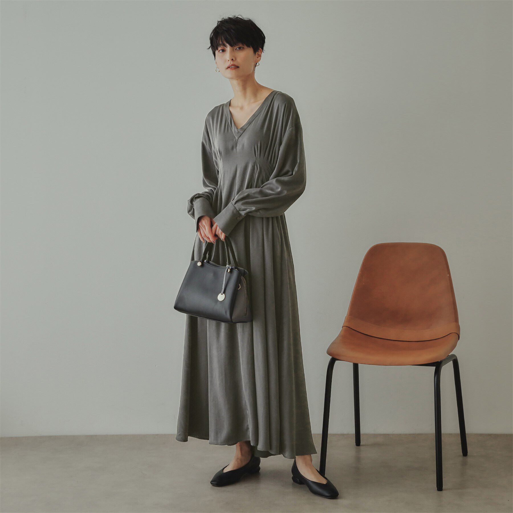 OPAQUE.CLIP「【大草直子さんコラボ】ウエストタックワンピース」|ワンピース|