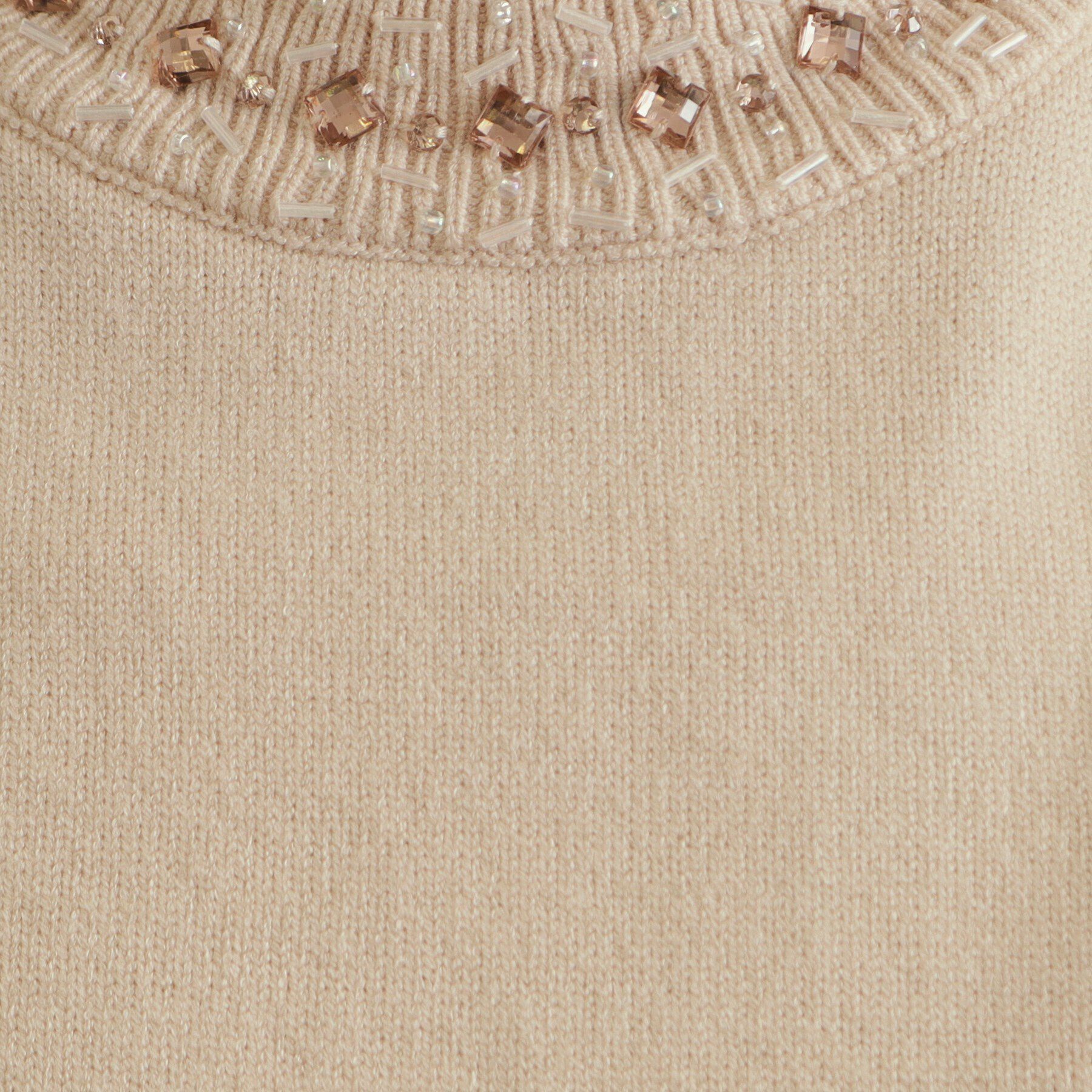 OPAQUE.CLIP「《美人百花掲載》ビジューネックパフスリーブニット【洗える】」|ニット・セーター|