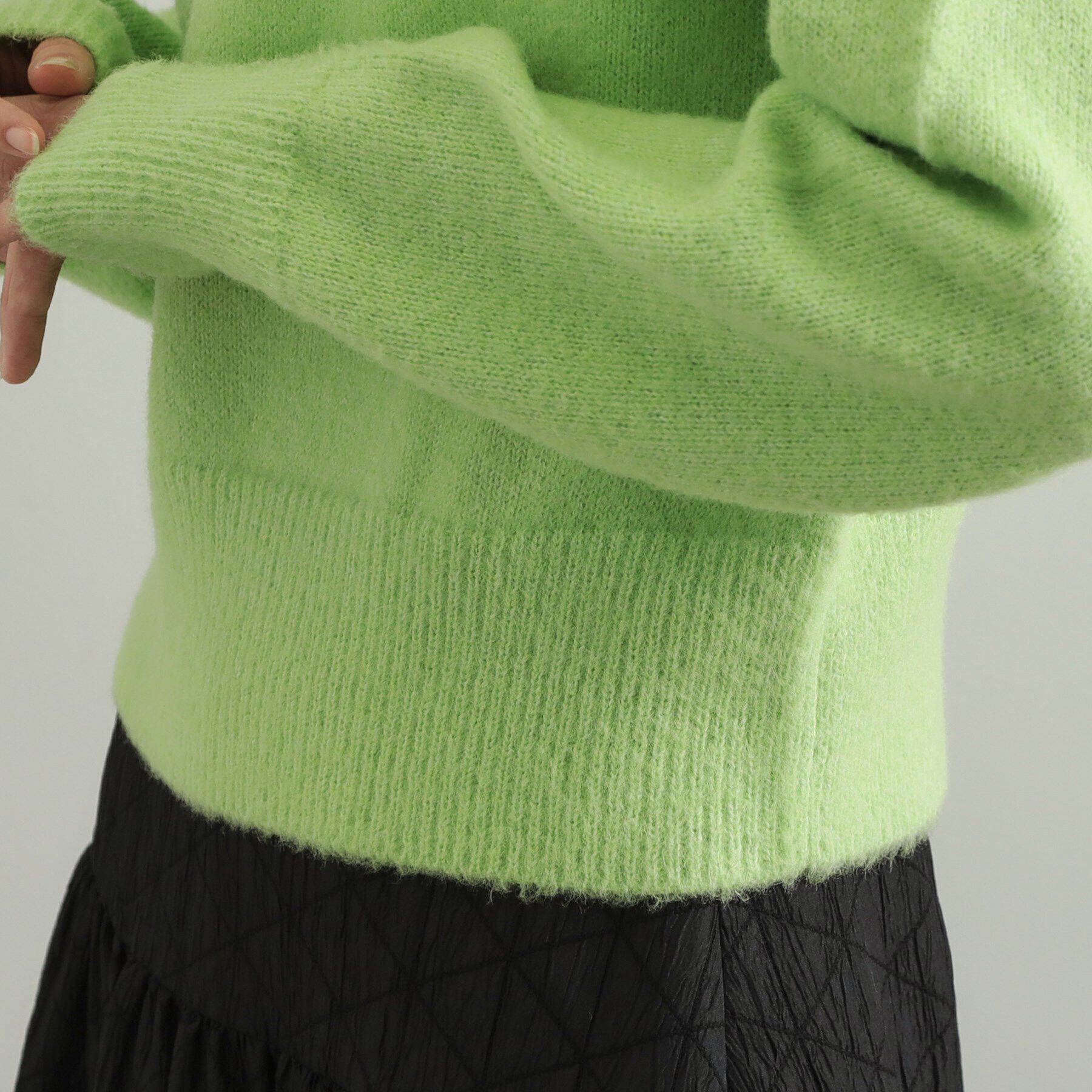 OPAQUE.CLIP「フェザーロゴフーディニット【洗濯機洗い可】」|ニット・セーター|