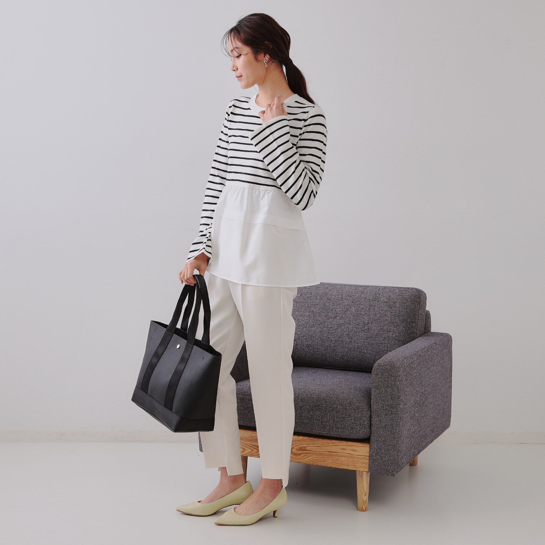 OPAQUE.CLIP「ペプラムドッキングニット【洗濯機洗い可】」|ニット・セーター|