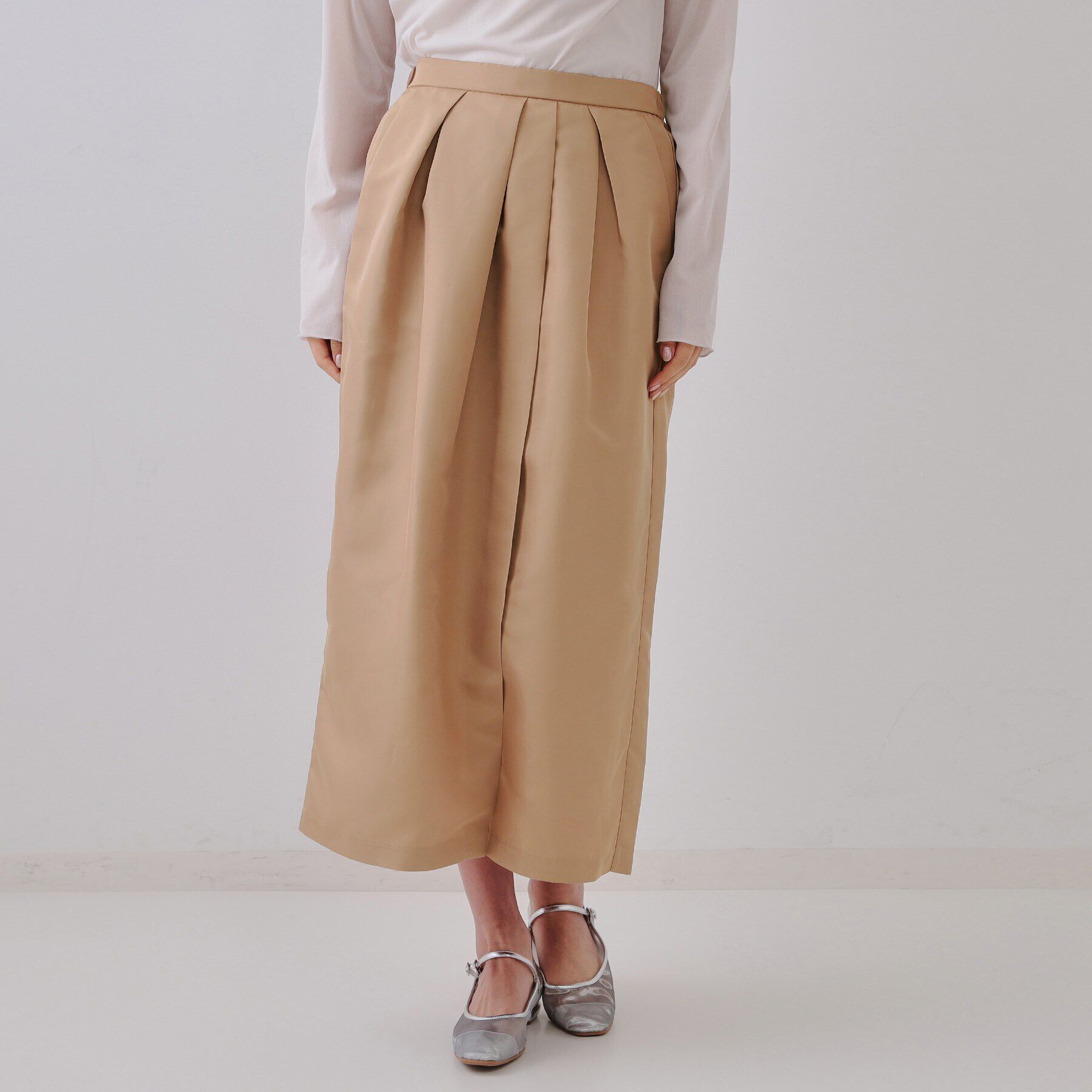 OPAQUE.CLIP「オーガンジータックコクーンスカート【洗濯機洗い可】」|スカート|