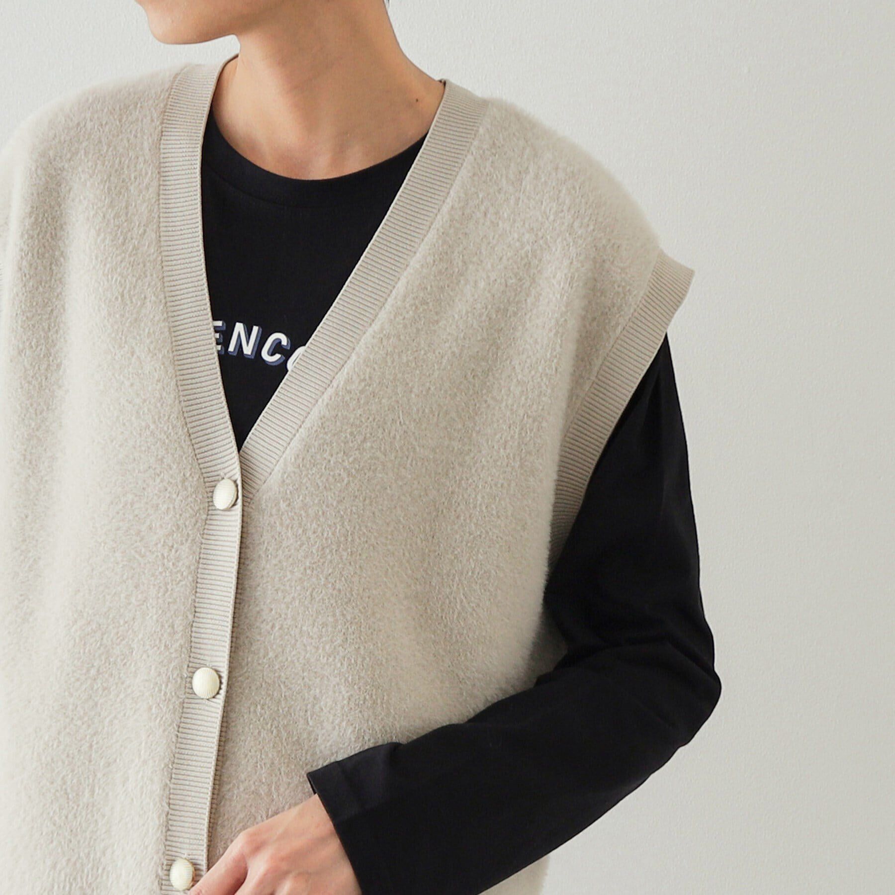 OPAQUE.CLIP「フェザーヤーンニットベスト【洗濯機洗い可】」|ベスト・ジレ|