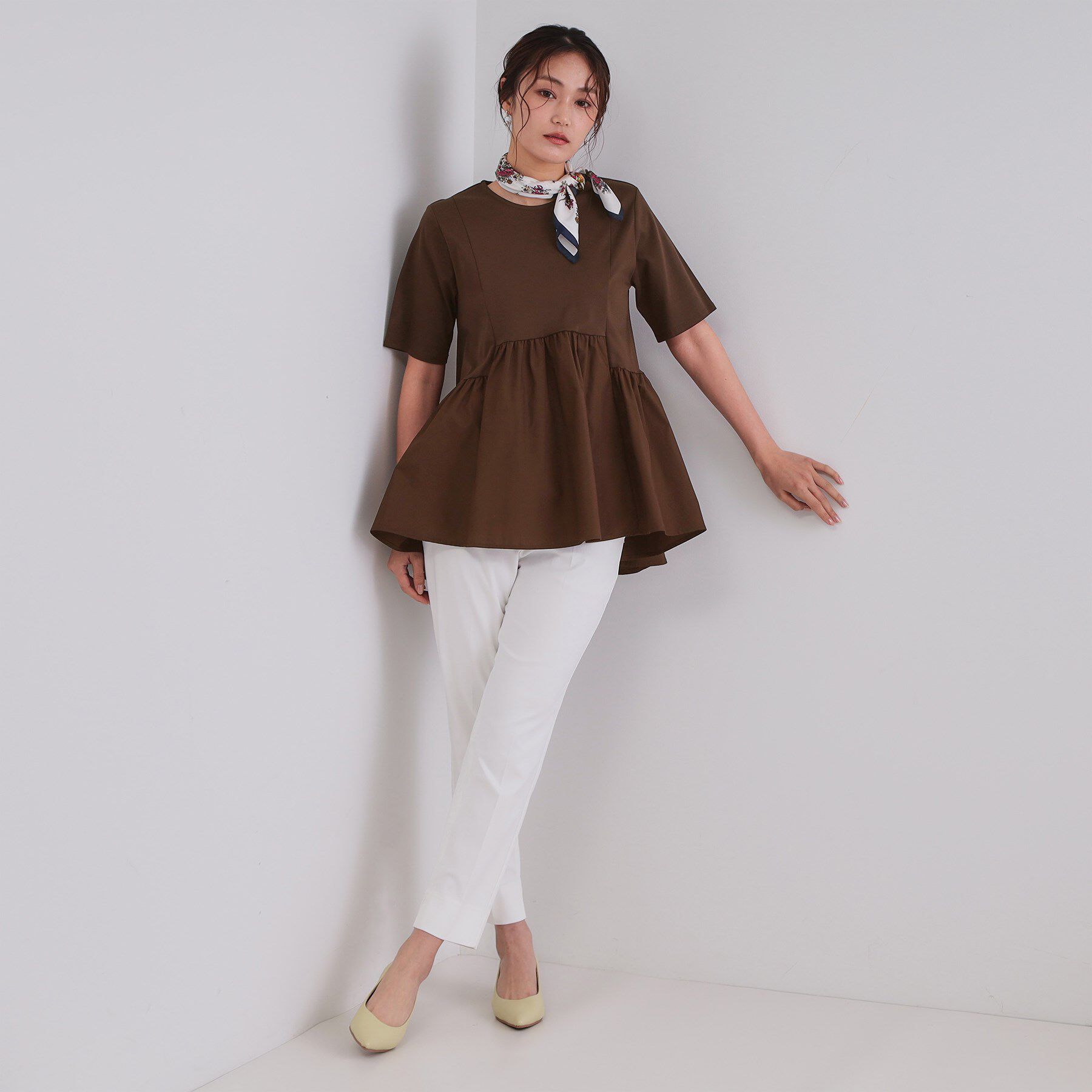 OPAQUE.CLIP「ペプラムドッキングカットソー【洗濯機洗い可】」|Tシャツ・カットソー|