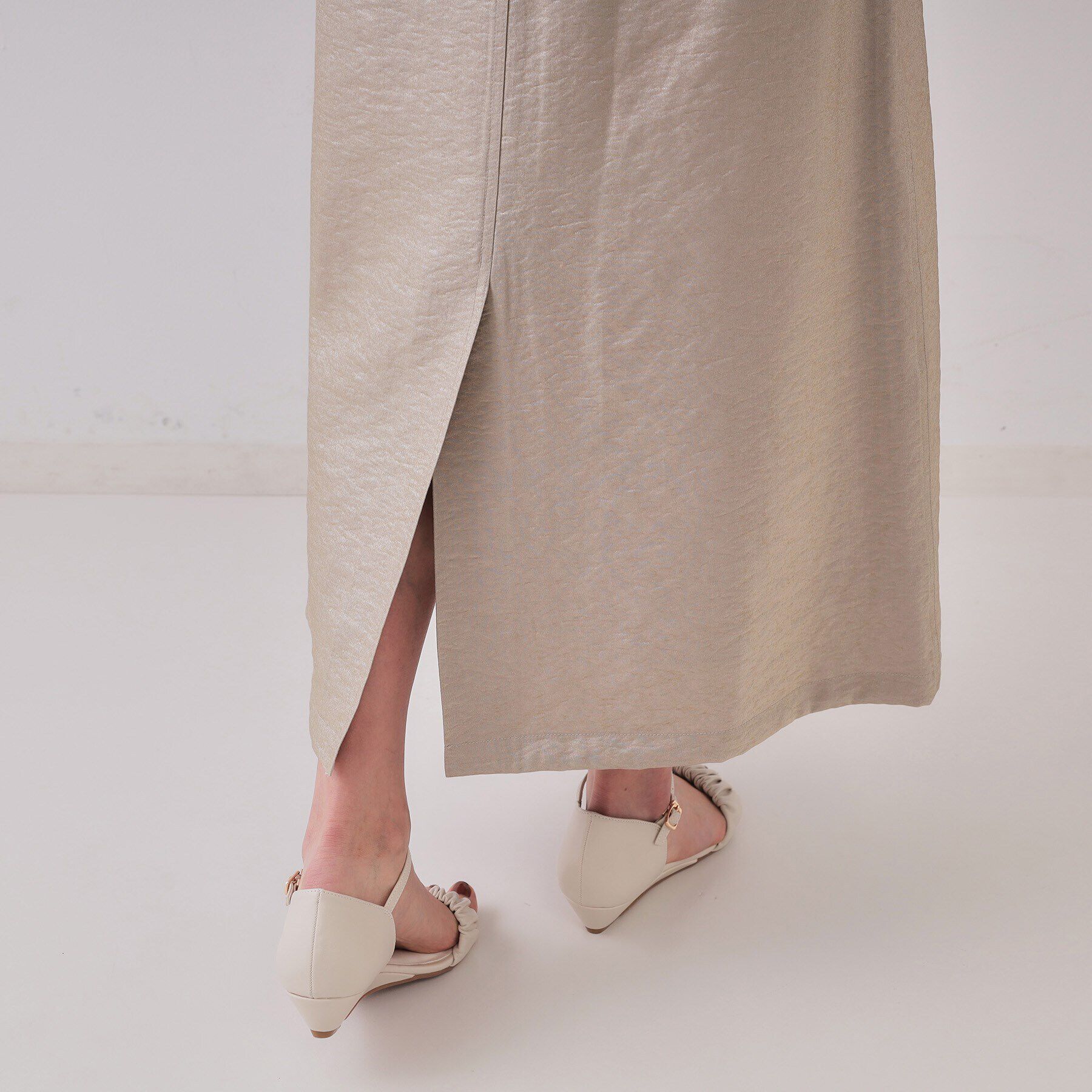 OPAQUE.CLIP「ラメAラインロングスカート【洗濯機洗い可】」|スカート|