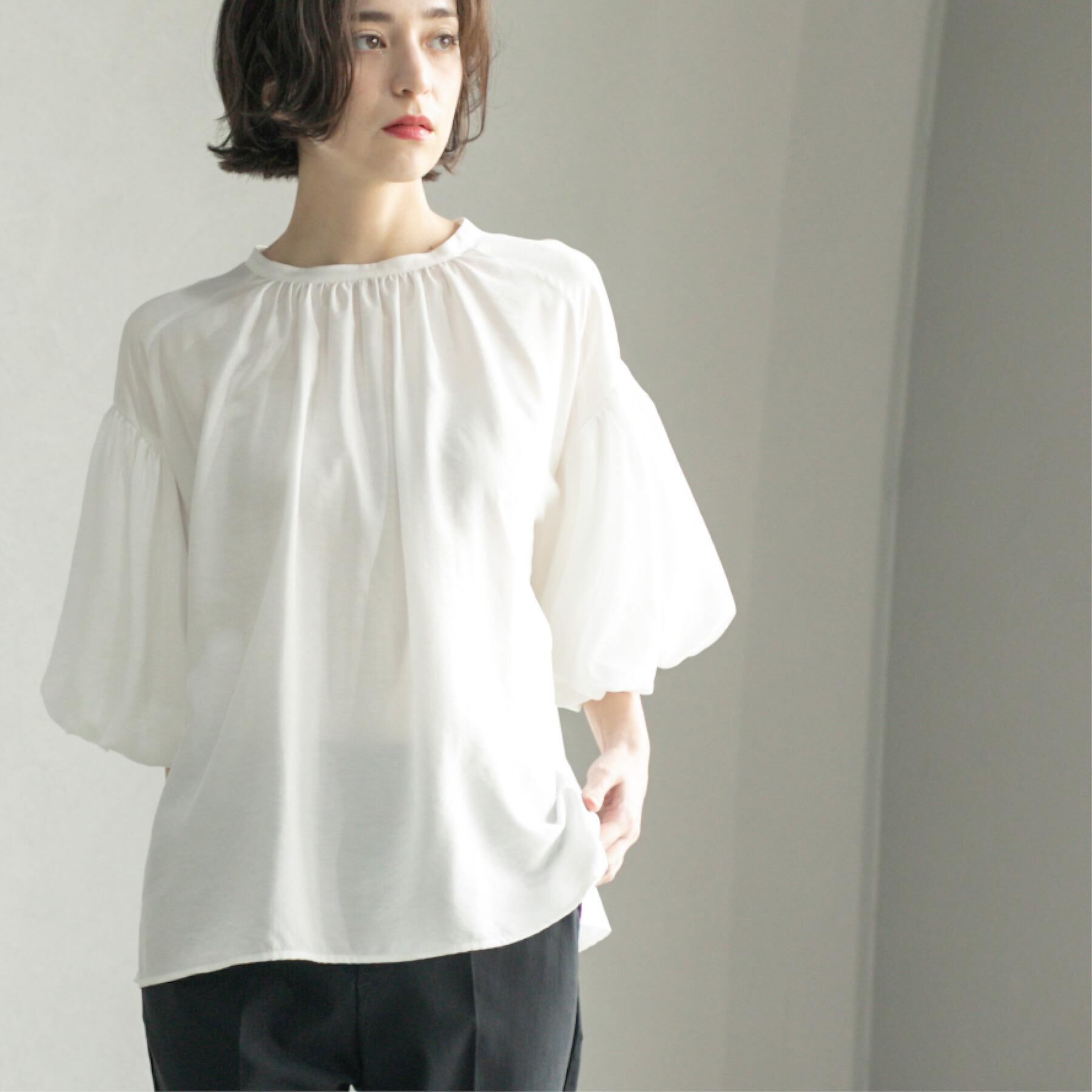 OPAQUE.CLIP「バルーンスリーブブラウス【洗濯機洗い可】」|シャツ・ブラウス|
