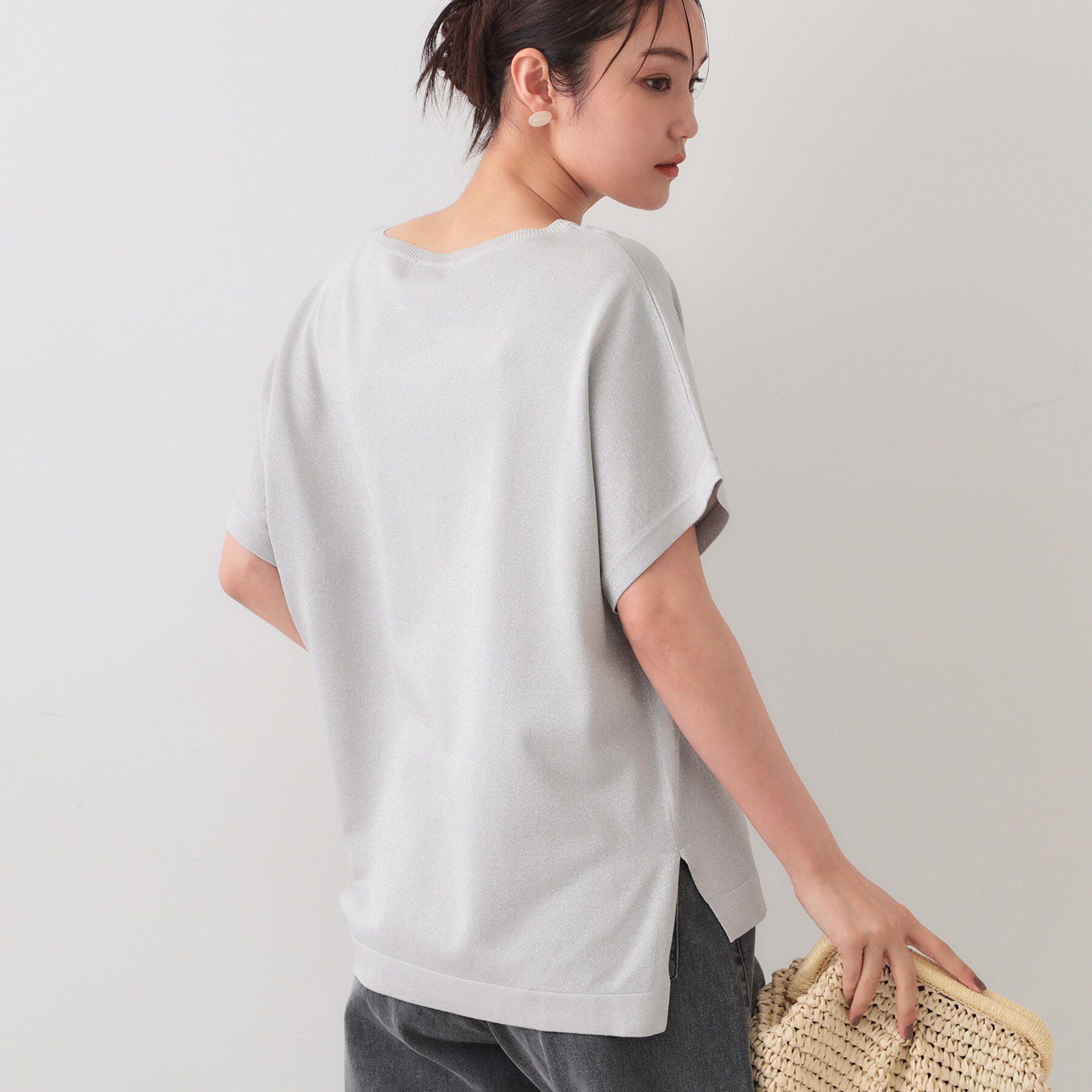 OPAQUE.CLIP「ラメリラクシードルマンニット【接触冷感/UV/抗ピル/洗濯機洗い可】」|ニット・セーター|