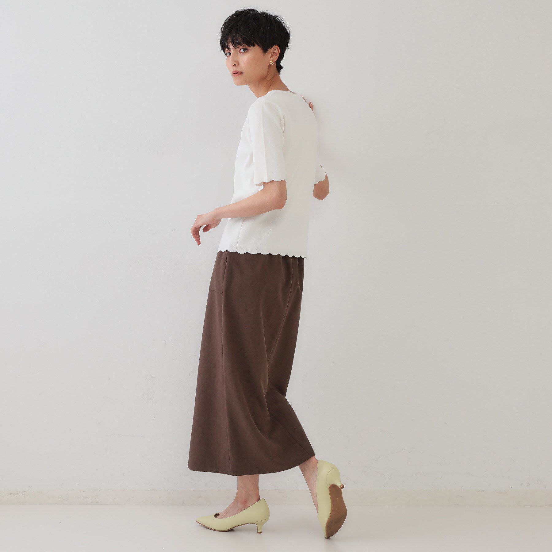 OPAQUE.CLIP「裾スカラップニット【洗濯機洗い可】」|ニット・セーター|