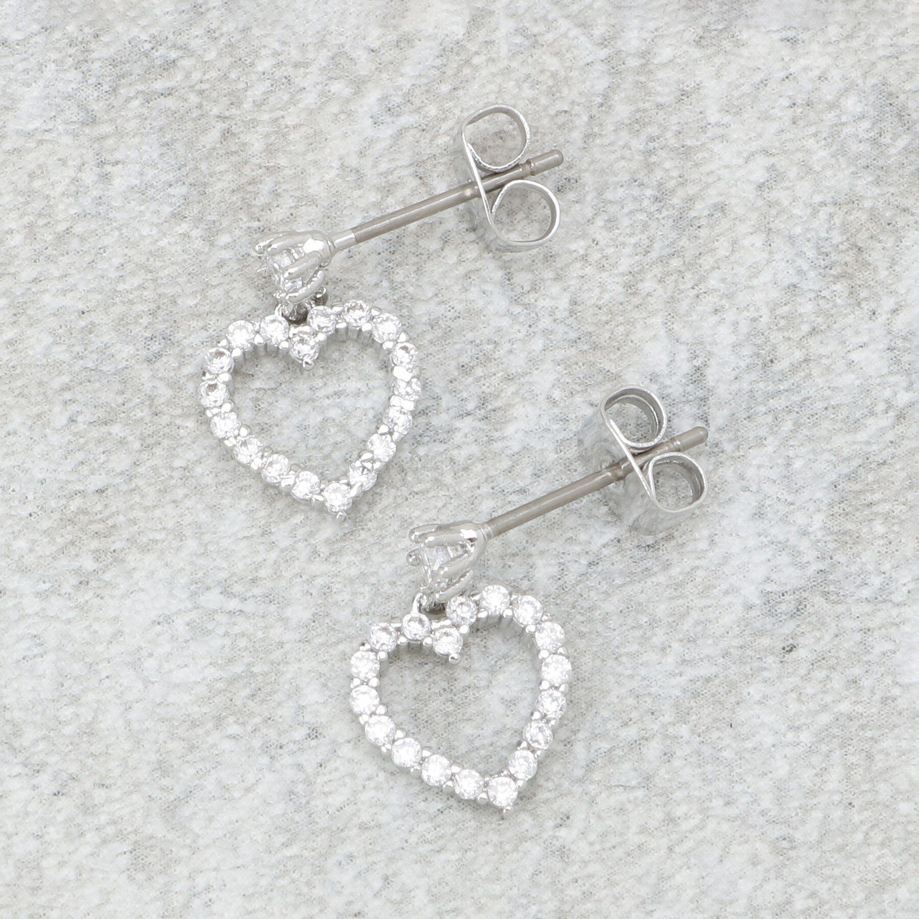 OPAQUE.CLIP「ハートビジューミニピアス」|ピアス|シルバー(006)