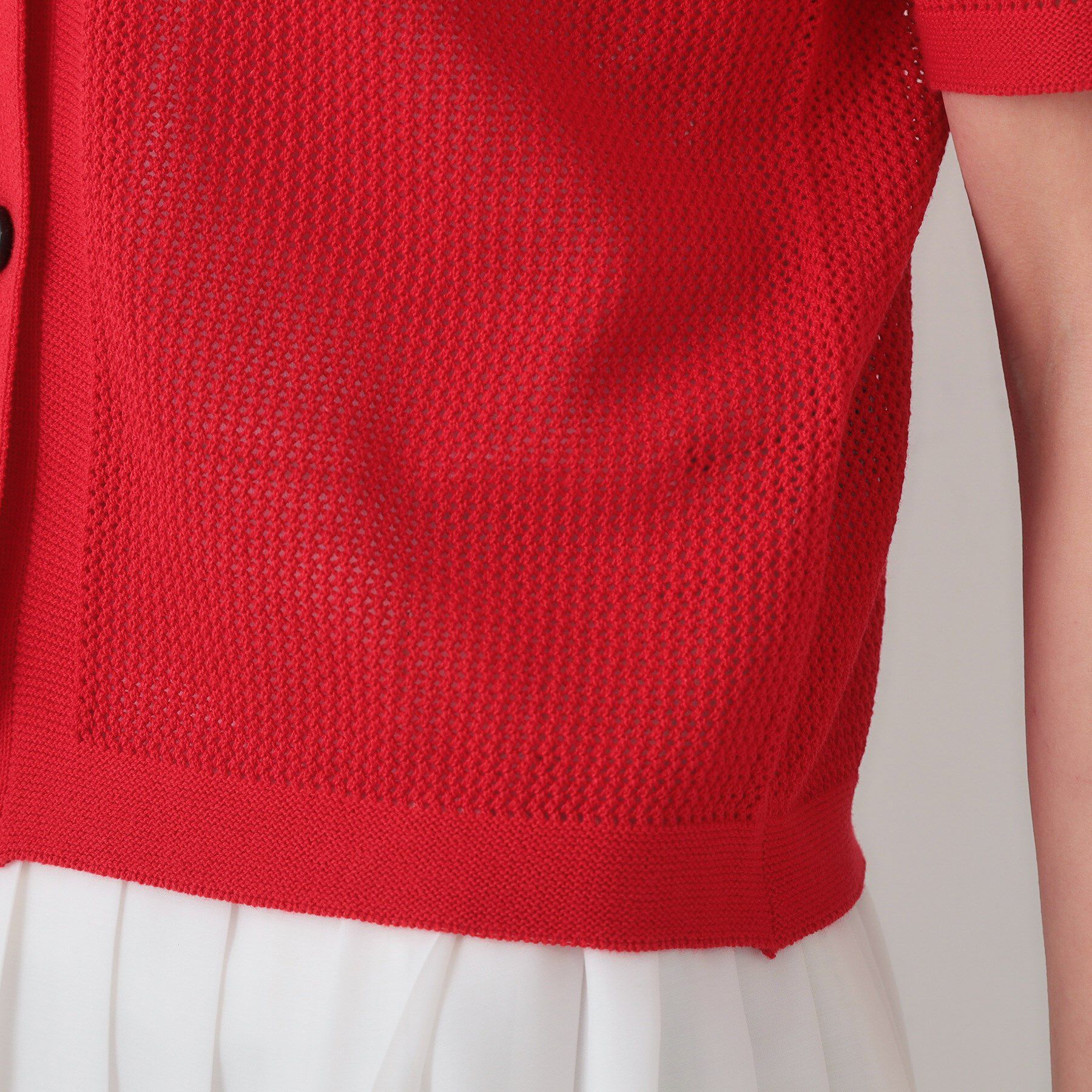 OPAQUE.CLIP「《CLASSY掲載》透かし編みポロニット【洗濯機洗い可】」|ニット・セーター|