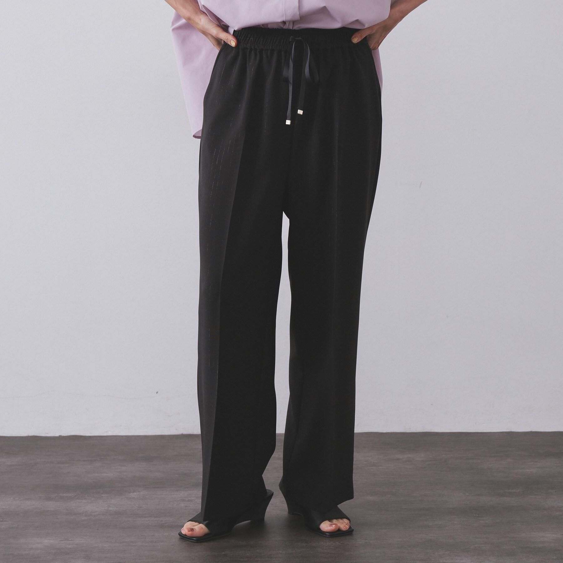 OPAQUE.CLIP「ラメストライプイージーワイドパンツ/セットアップ可【洗濯機洗い可/防シワ/吸水速乾】」|その他|