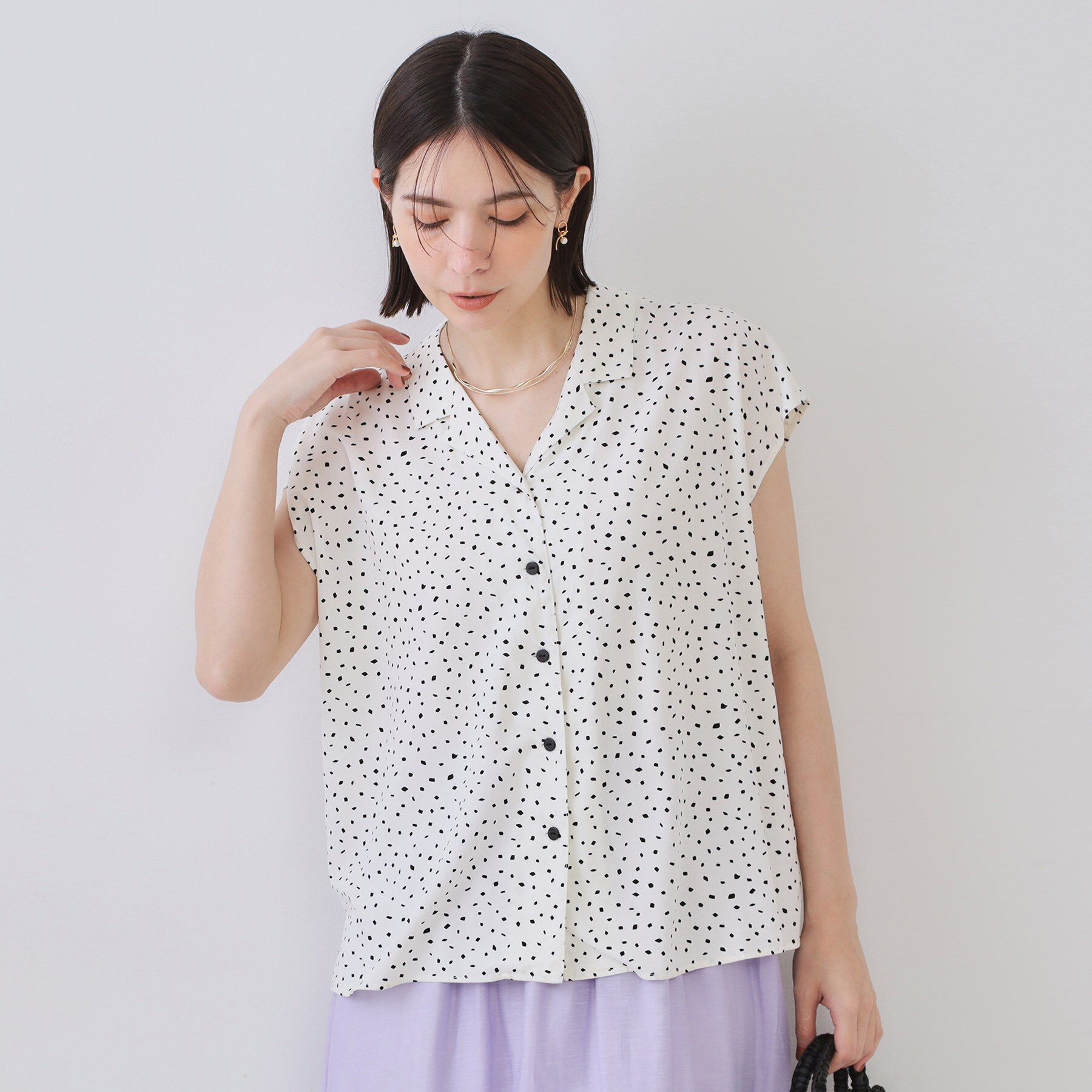 OPAQUE.CLIP「幾何柄プリントシャツ/セットアップ対応【洗える】」|シャツ・ブラウス|