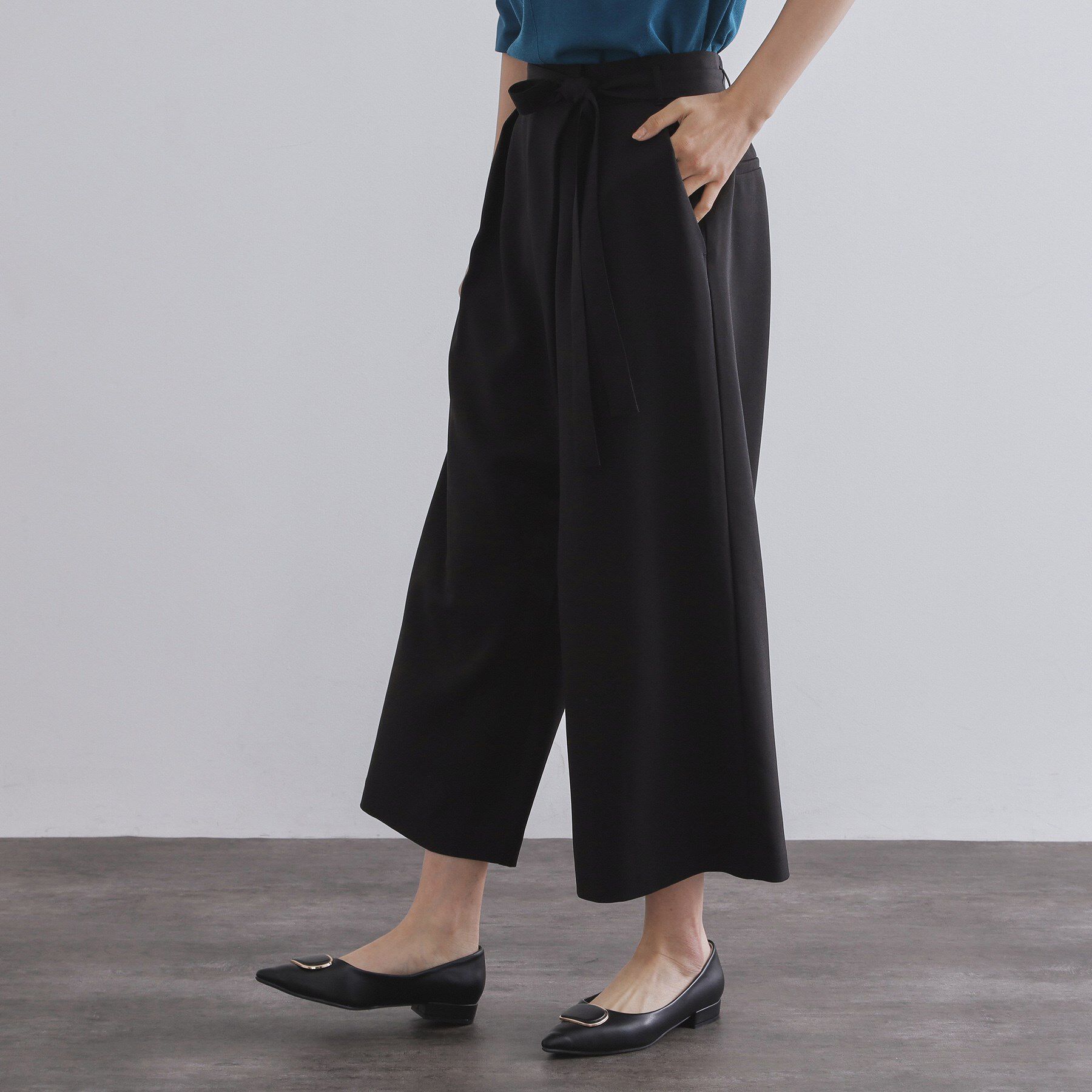 OPAQUE.CLIP「サッシュリボン付きラップデザインパンツ【洗濯機洗い可】」|その他|