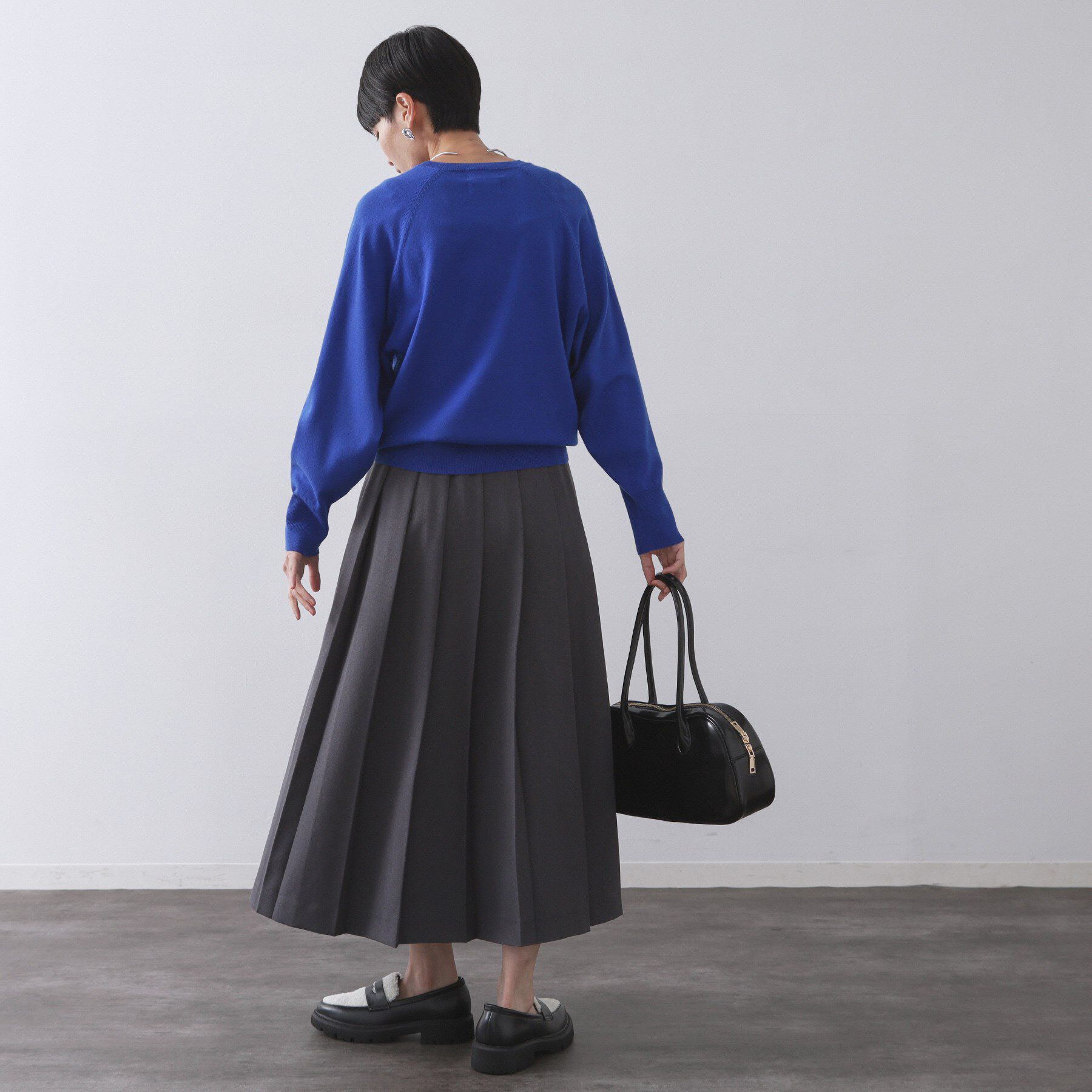 OPAQUE.CLIP「ラグランクルーネックニット/エクストラファインメリノウール【THEシリーズ/洗濯機OK】《6col/」|ニット・セーター|