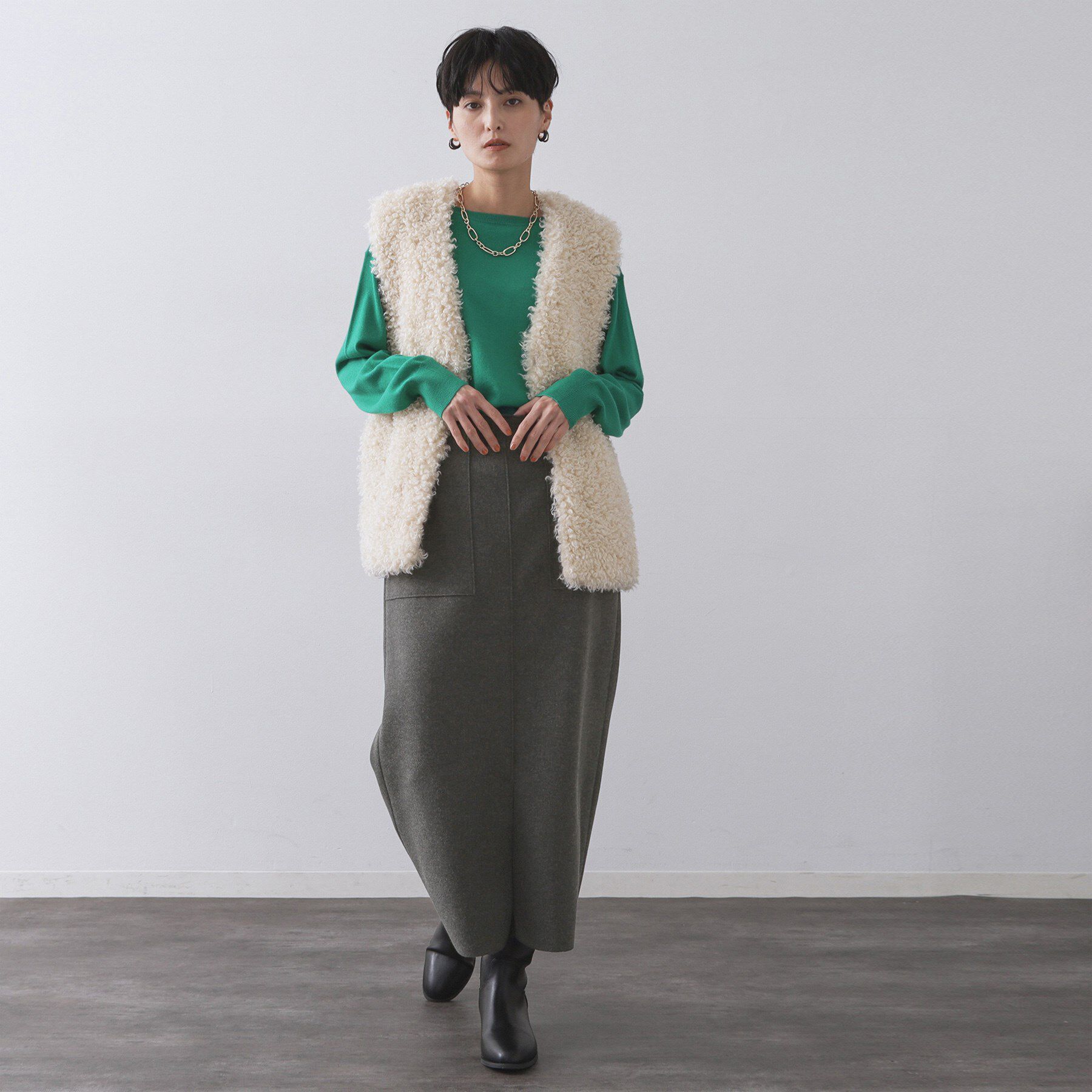 OPAQUE.CLIP「ウールライクタイトスカート【洗濯機洗い可】《8col》」|スカート|