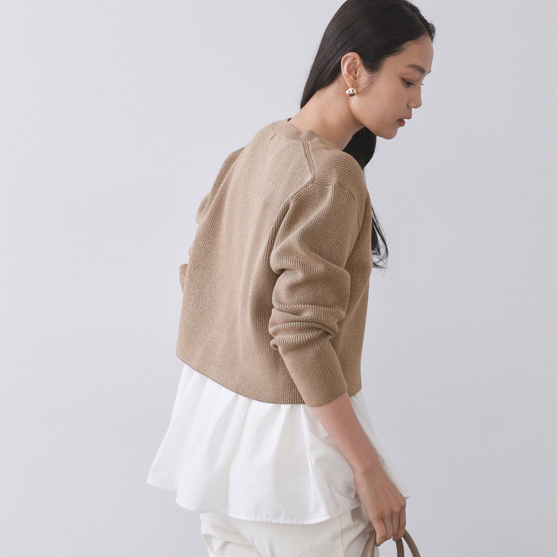 OPAQUE.CLIP「《ツインセット》ショートラメニット&times;フレアタンクトップ【洗濯機OK】」|その他|