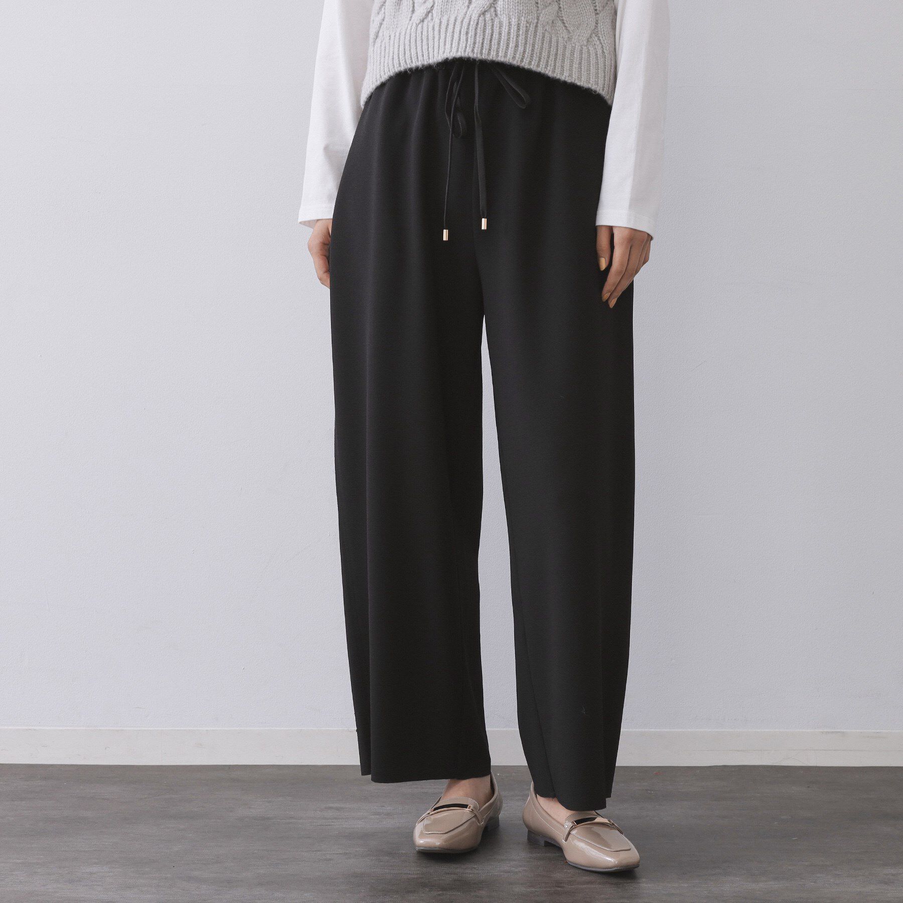 OPAQUE.CLIP「イージーワイドパンツ【洗濯機OK】」|その他|ブラック(019)