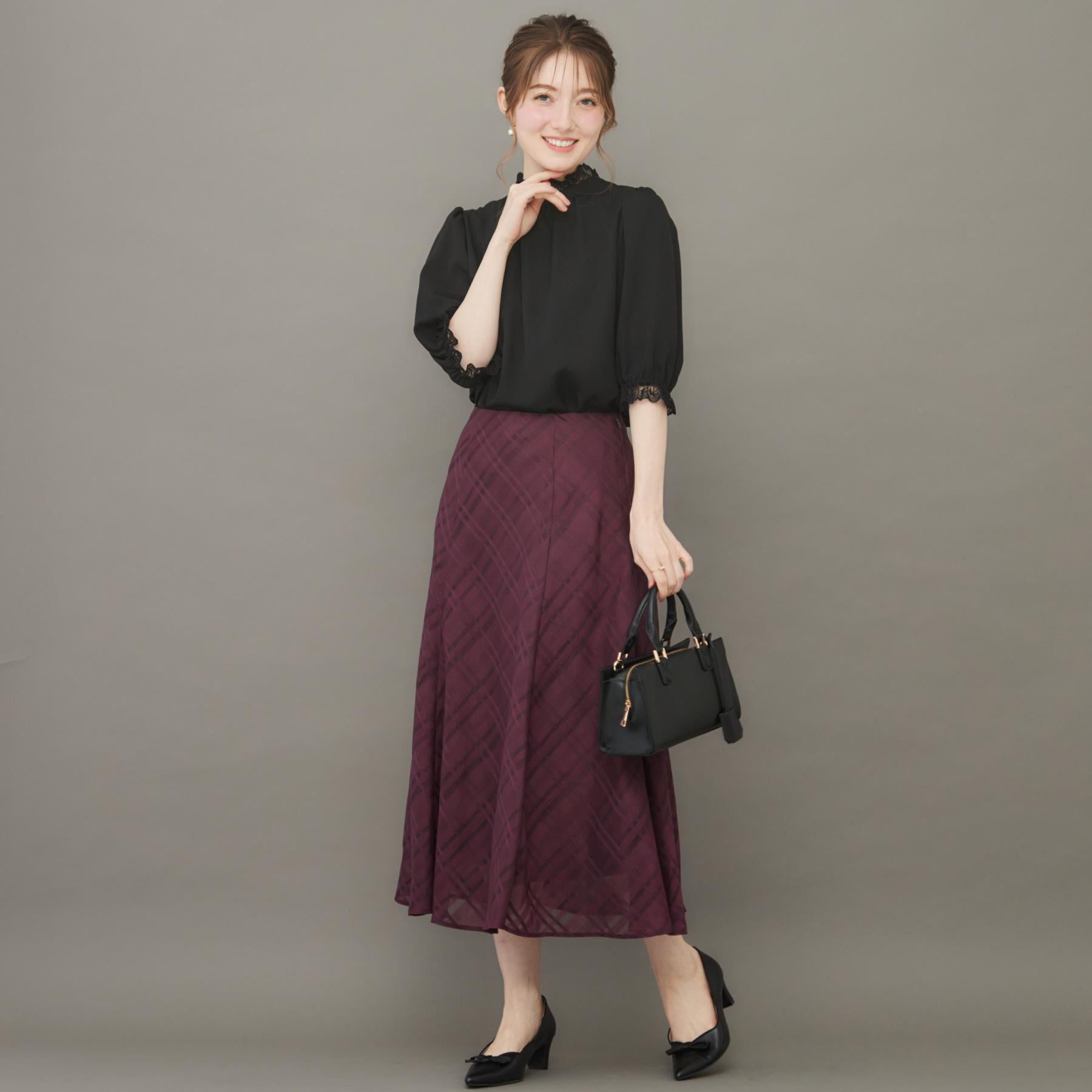 Couture broach「【華やか・大人可愛い・5分袖】エンブロレース前後2WAYブラウス」|シャツ・ブラウス|