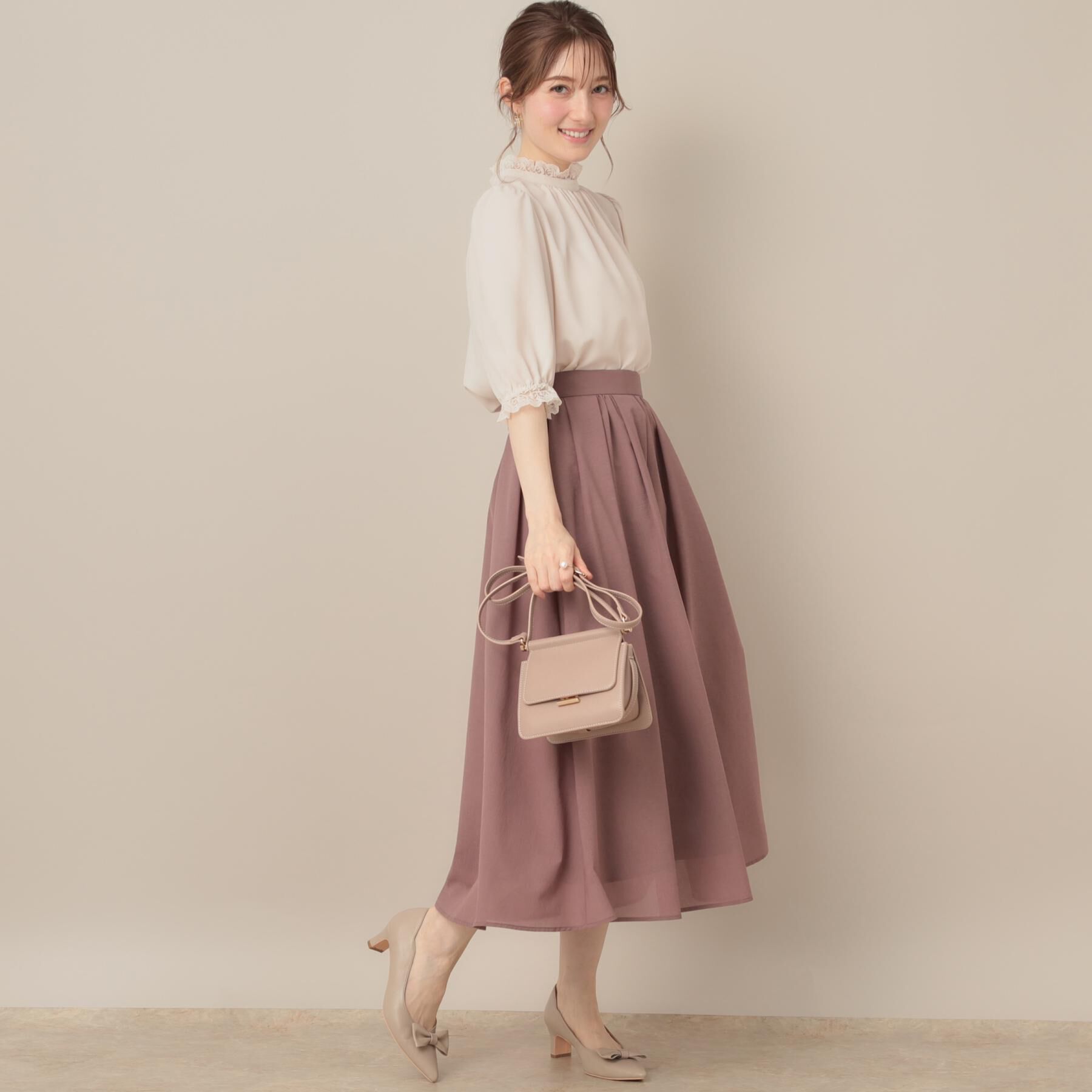 Couture broach「【華やか・大人可愛い・5分袖】エンブロレース前後2WAYブラウス」|シャツ・ブラウス|