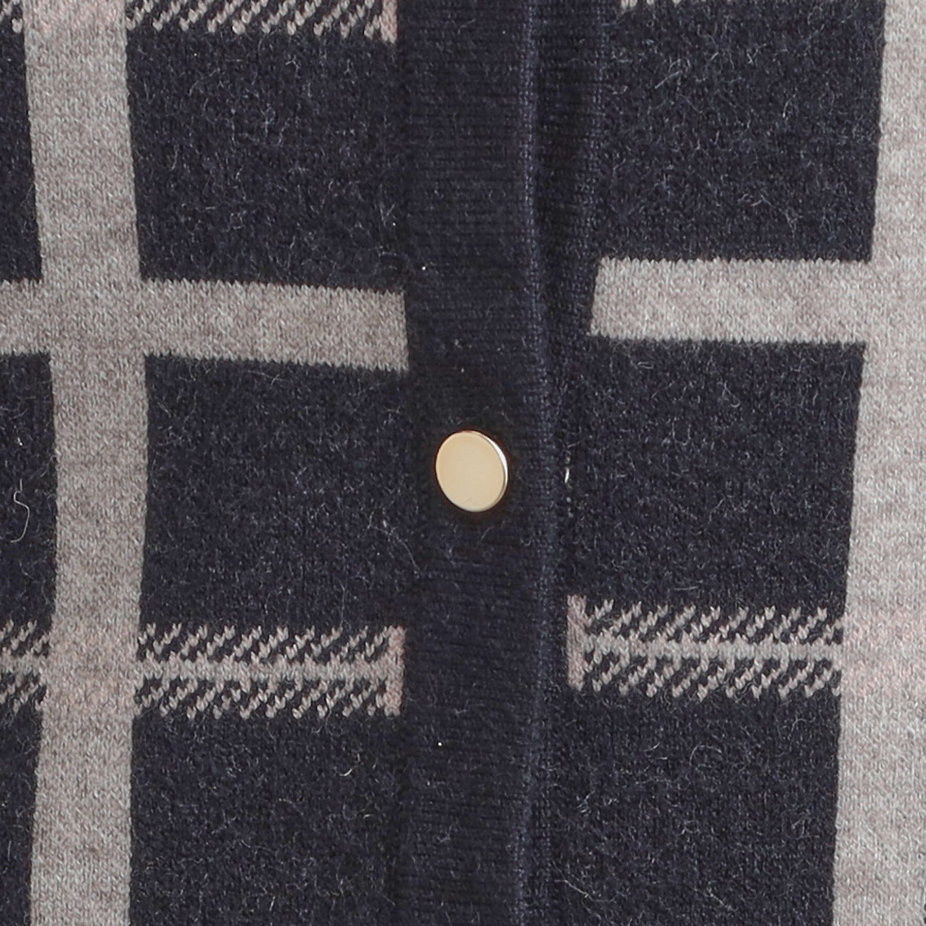 Couture broach「【大人可愛い・通勤】チェックジャカード ニットカーディガン」|カーディガン|