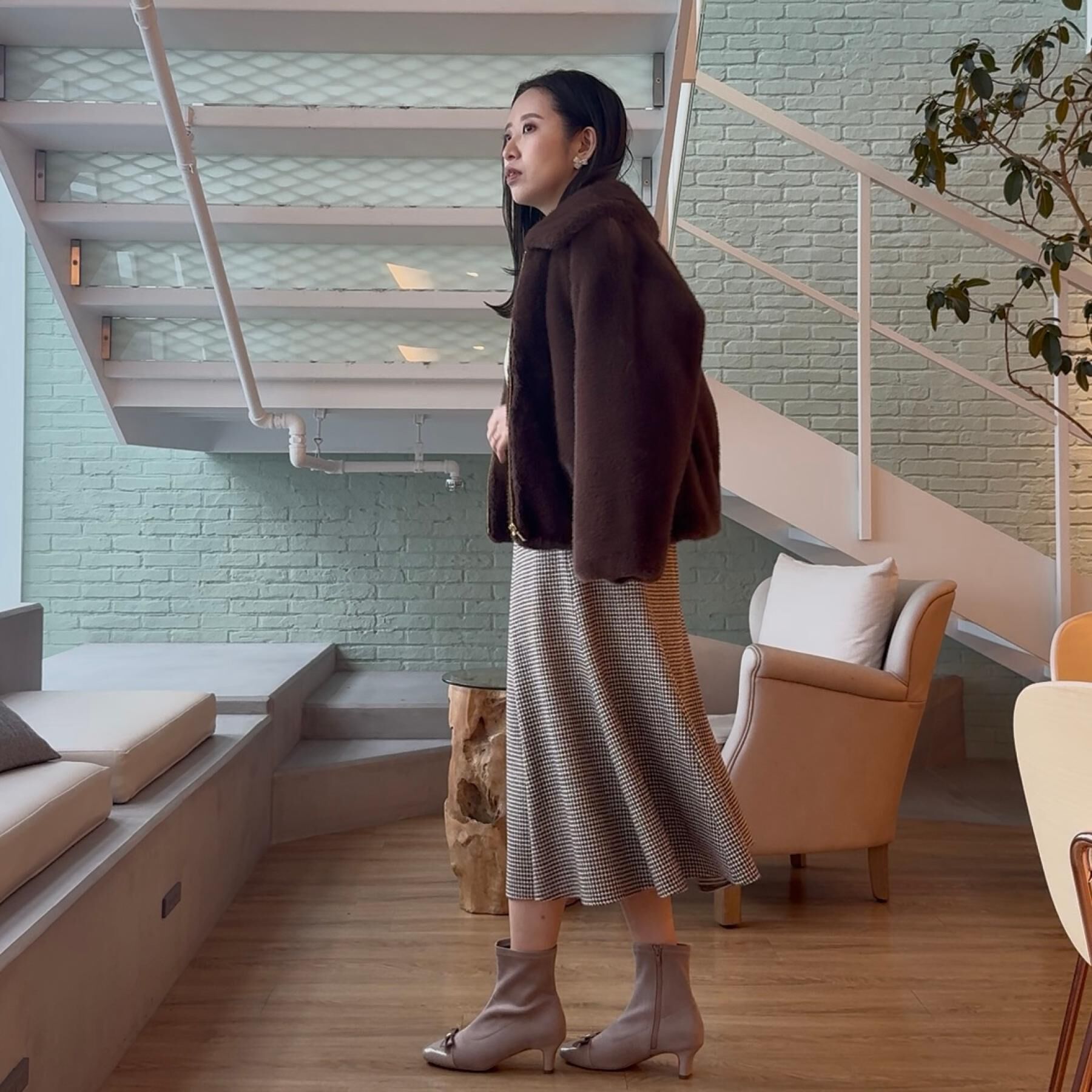 Couture broach「【ふわふわ・上品】ミンクフェイクファーアウター」|ブルゾン・スタジャン|