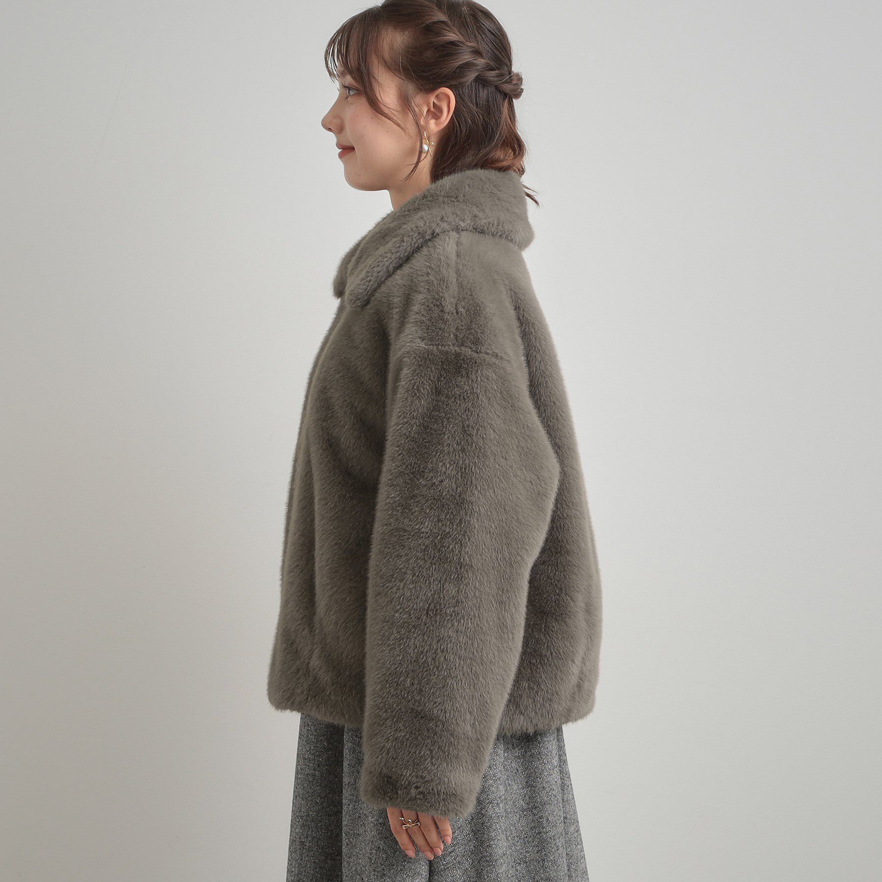 Couture broach「【ふわふわ・上品】ミンクフェイクファーアウター」|ブルゾン・スタジャン|