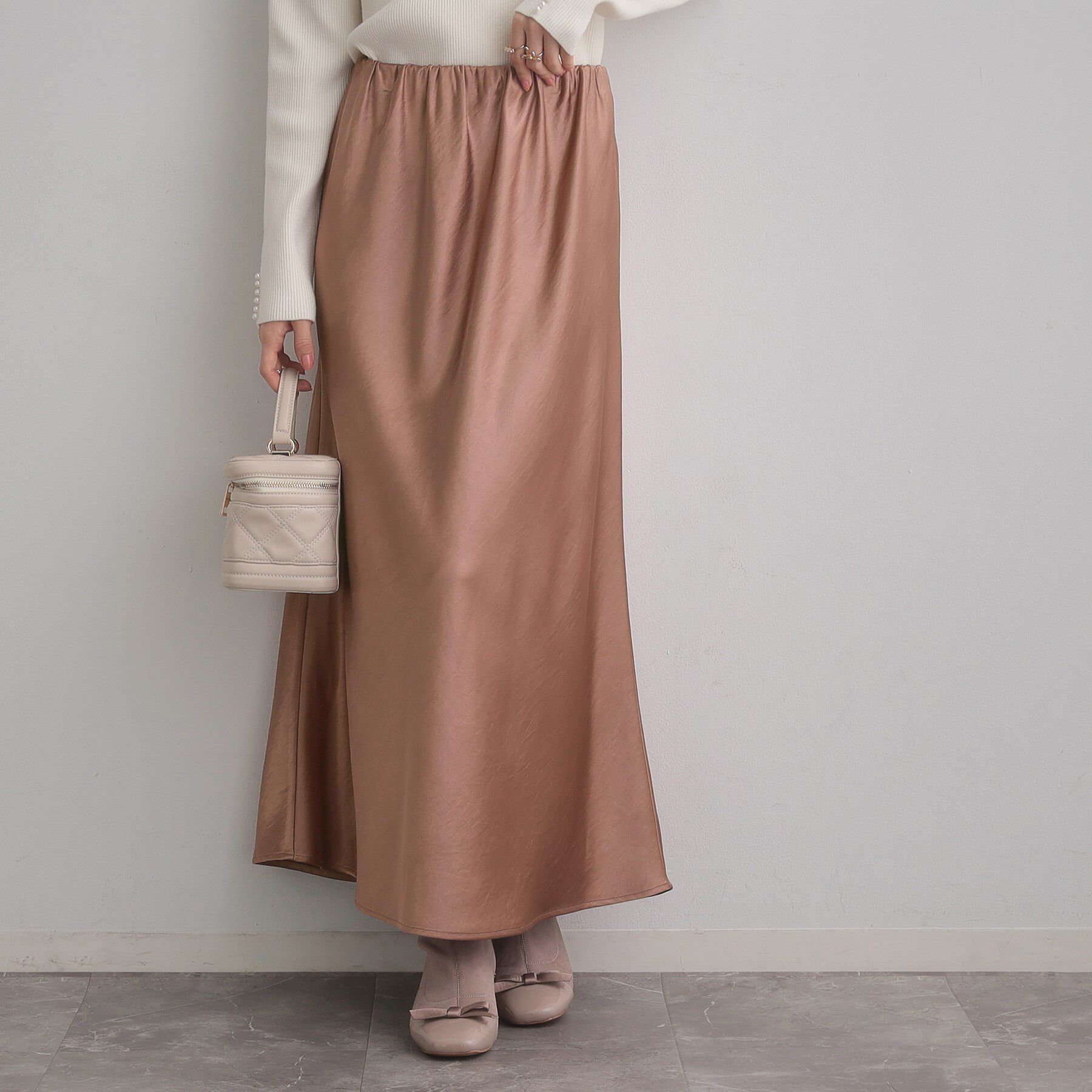 Couture broach「シルキーヘビーサテンスカート」|スカート|ピンクベージュ(05