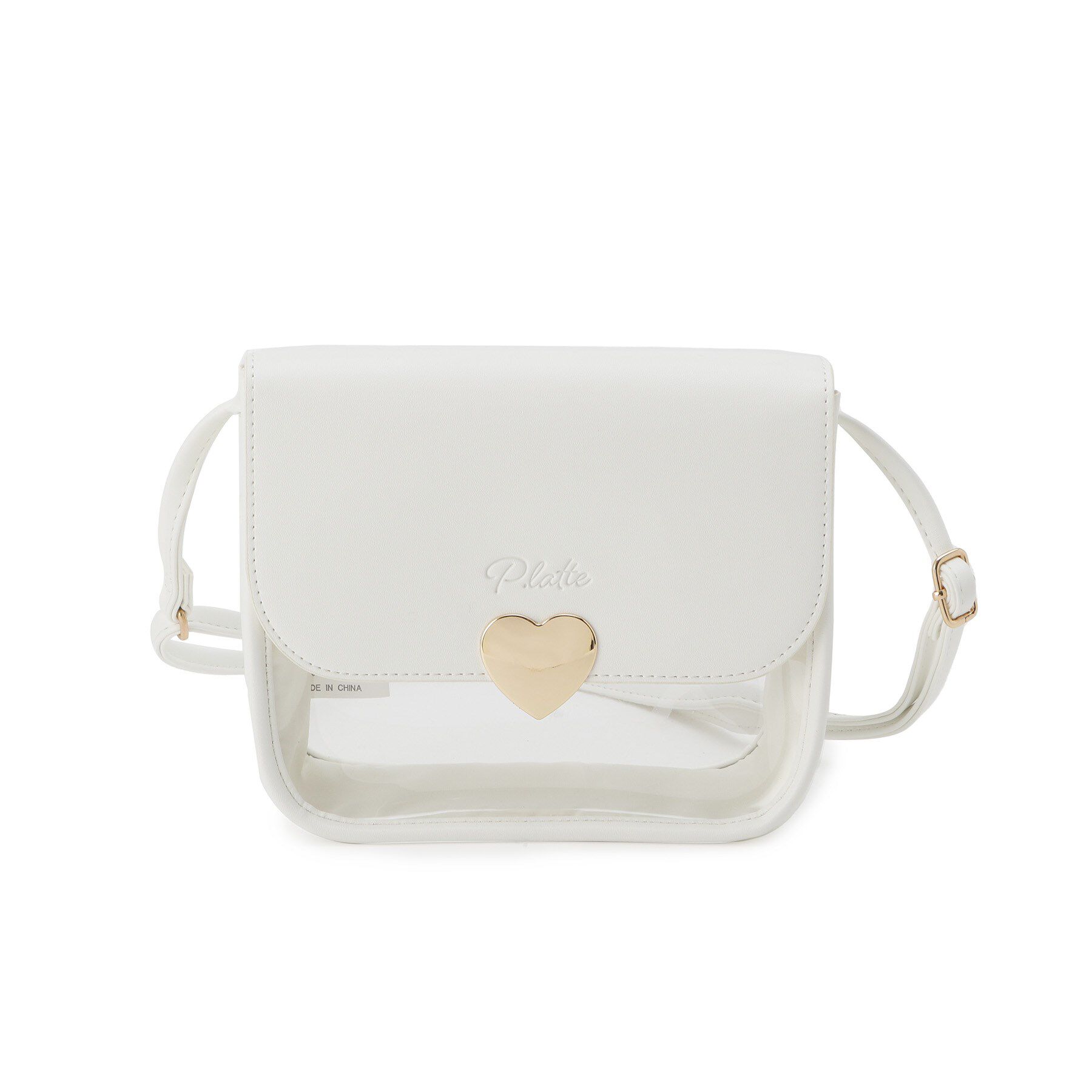 PINK-latte「ハートバックルPVCショルダーバッグ」|ショルダー・メッセンジャー|