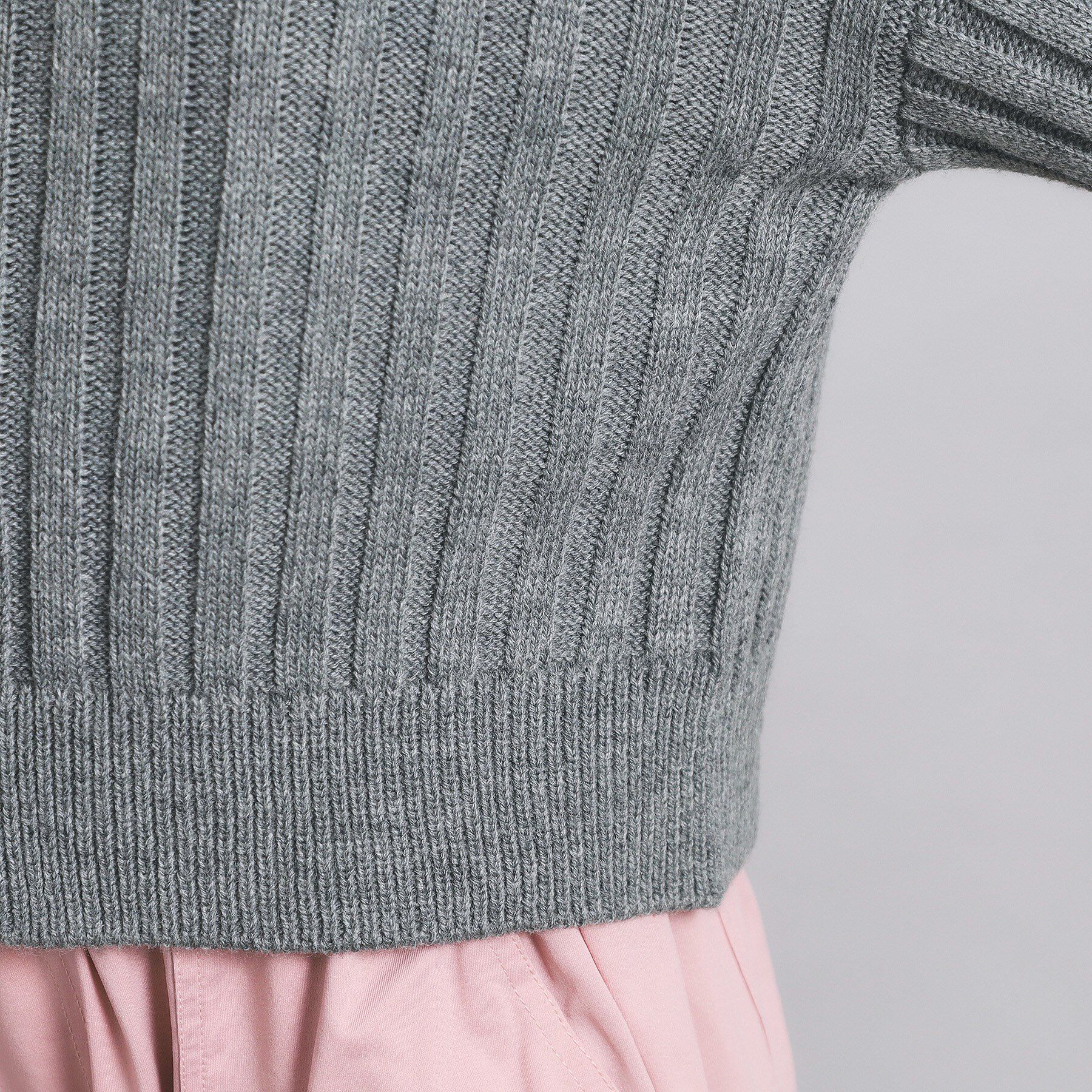 PINK-latte「ダブルジップビッグカラーニット」|カーディガン|